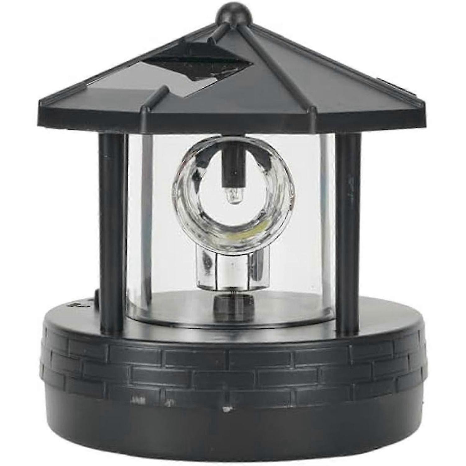 LED Solar Powered Lighthouse,360 Degree Rotating Lamp B