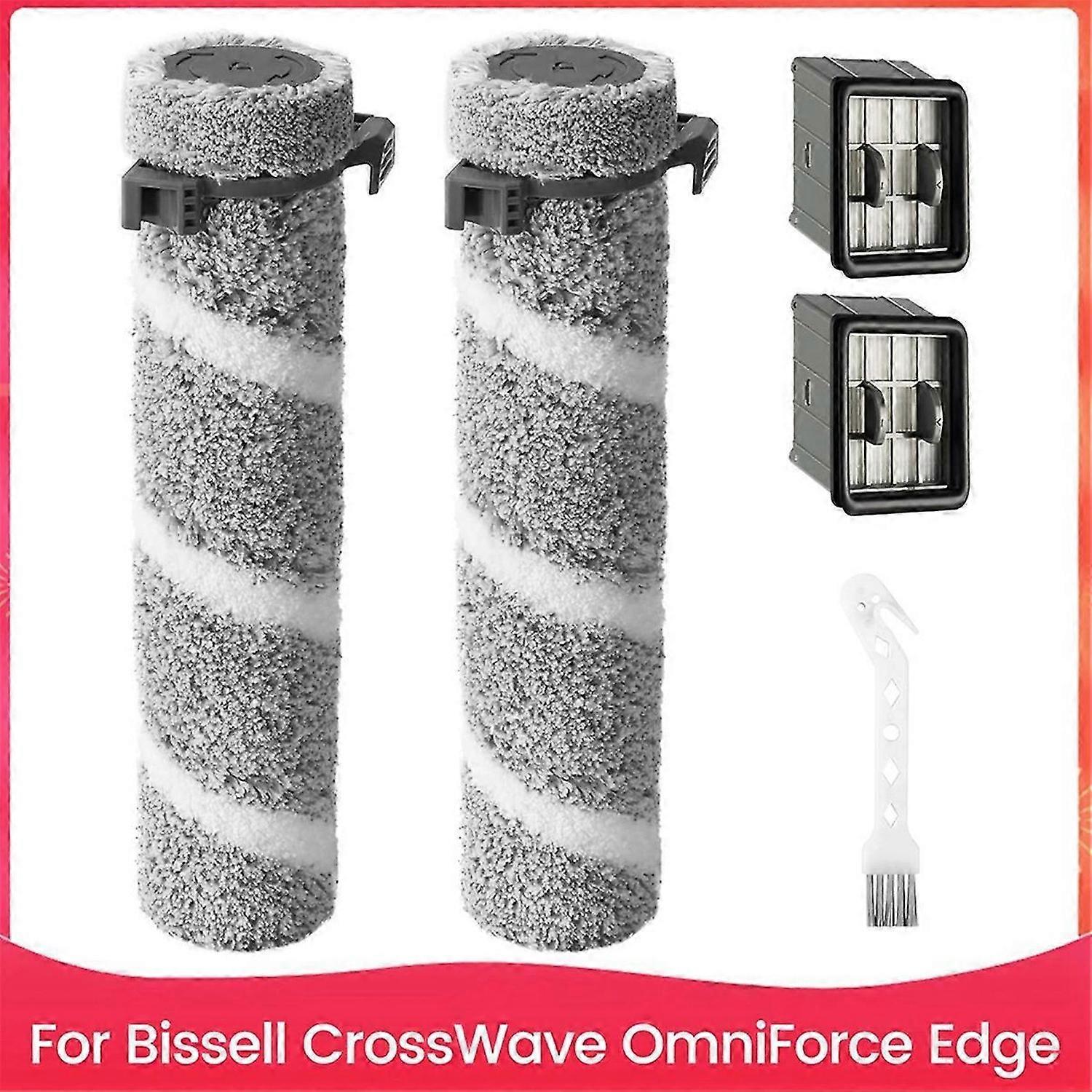 3930F 3933 3930 Brush Roll Filter Replacement Kit for Bissell CrossWave OmniForce Edge Cordless Hard