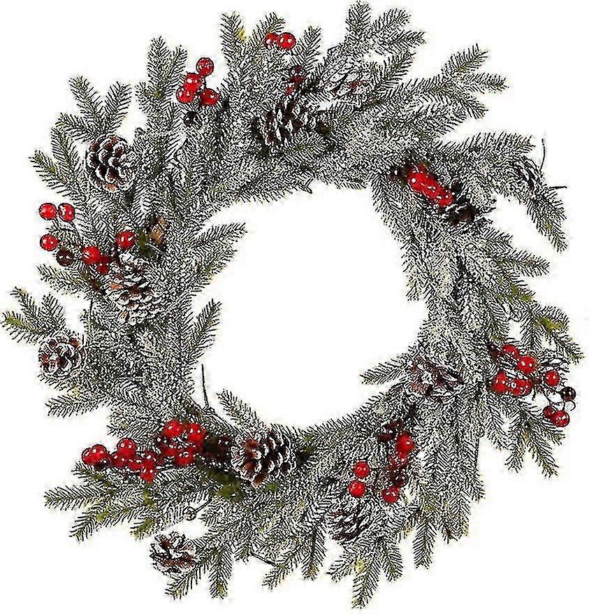 Artificial Wreath Front Door Decoration, Christmas Wreath Door Inside And Outside Ideal Christmas Decoration For Shops, Offices, Christmas Tree
