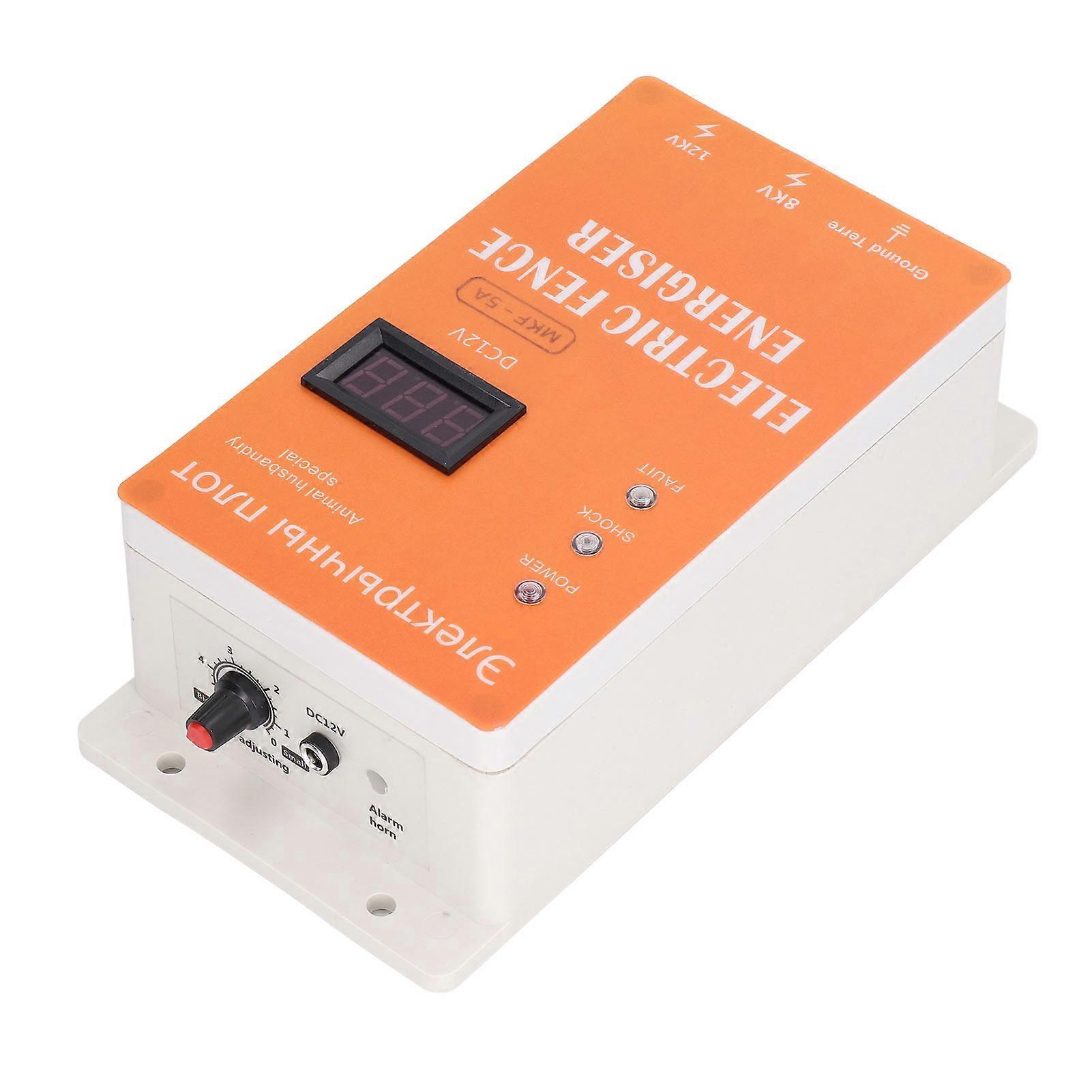 Electric Fence Charger 5km Range 8KV/12KV Output 24x12x7.5cm