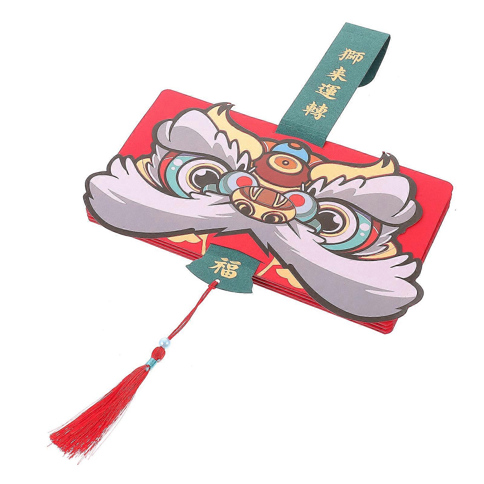 Festive Waking Lion Red Packet Folding Paper Red Envelope for Children