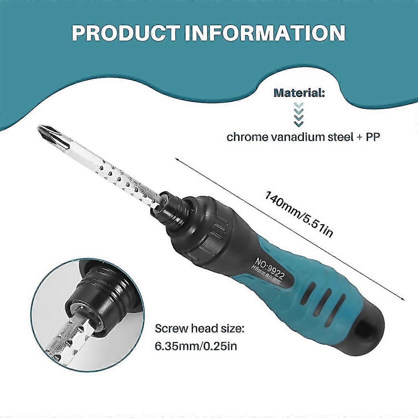 For 2in1 Precision Adjustable Ratchet Screwdriver Set Twoway Slotted Magnetic Screwdriver