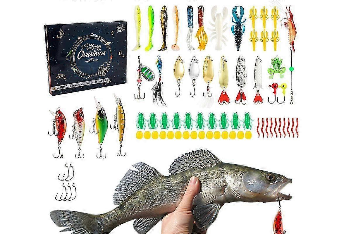 2025 Advent Calendar Fishing Xmas Countdown 24 Days Fishing Lures for Fishing