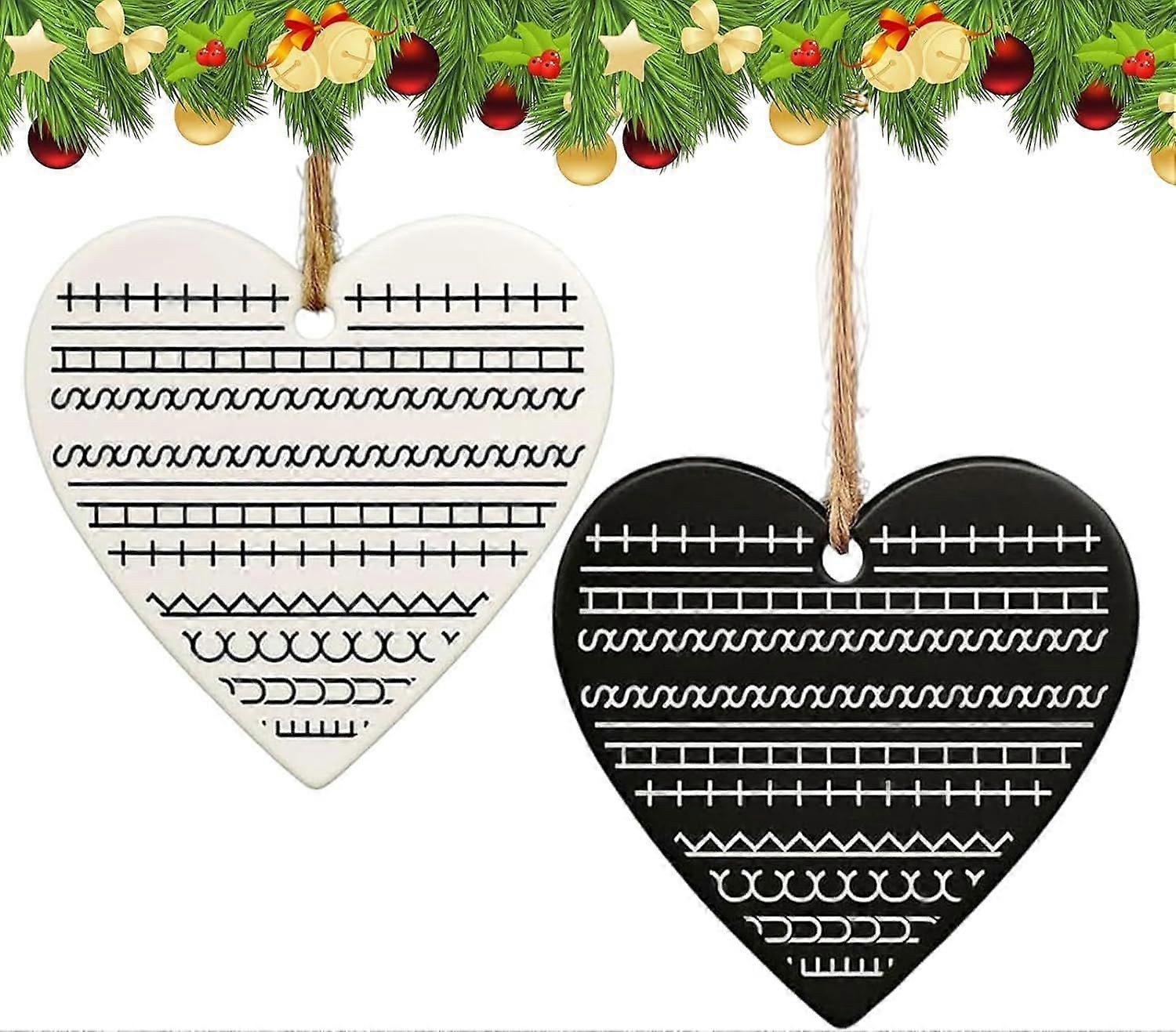 Hidden Swear Message Christmas Ornaments, 2025 Christmas Tree Ornaments Heart Shape Double-Side Acrylic Hanging Ornament with Rope Christmas Tree Pend