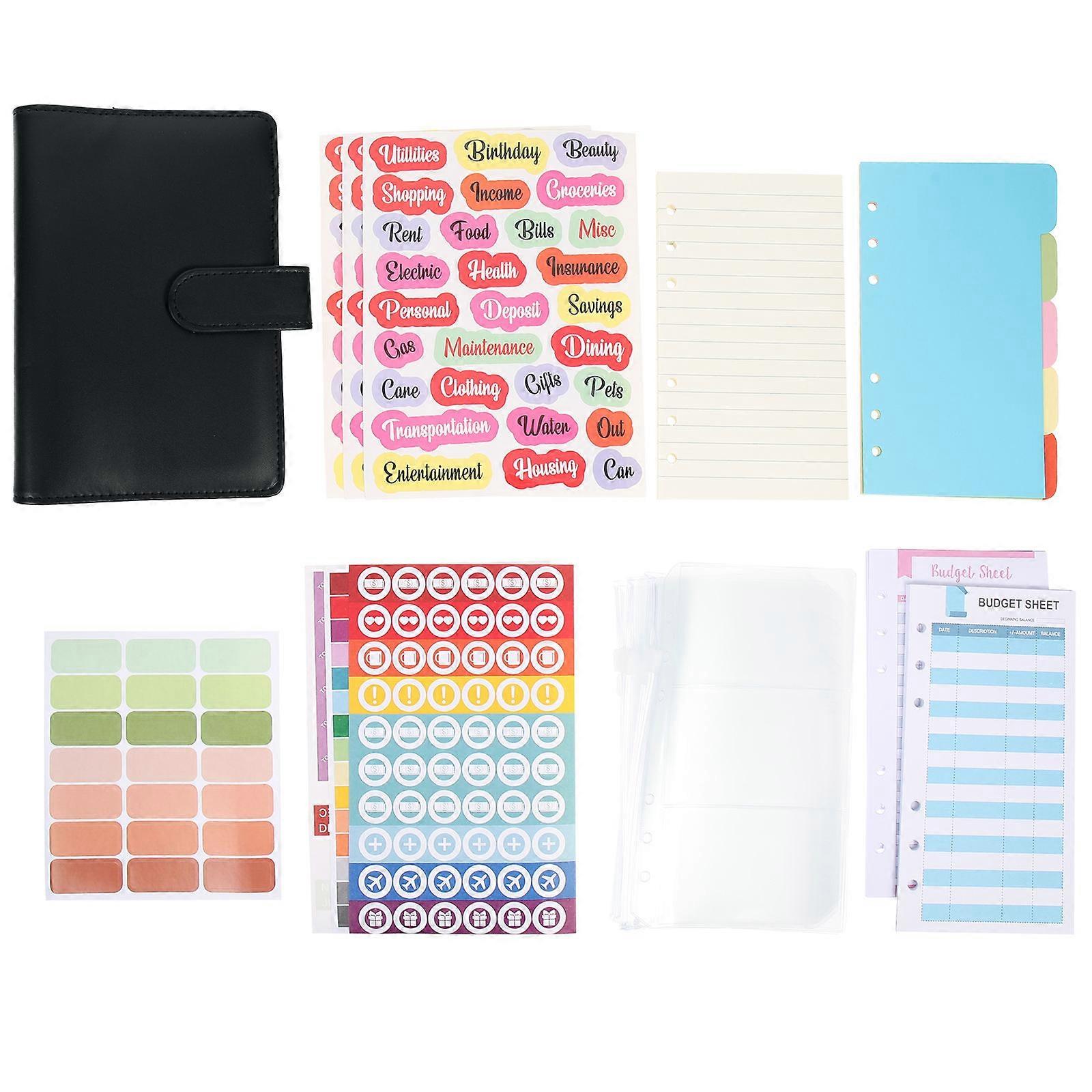 Money Plan Book Budget Binder for Home Use 4Sets Black Edition