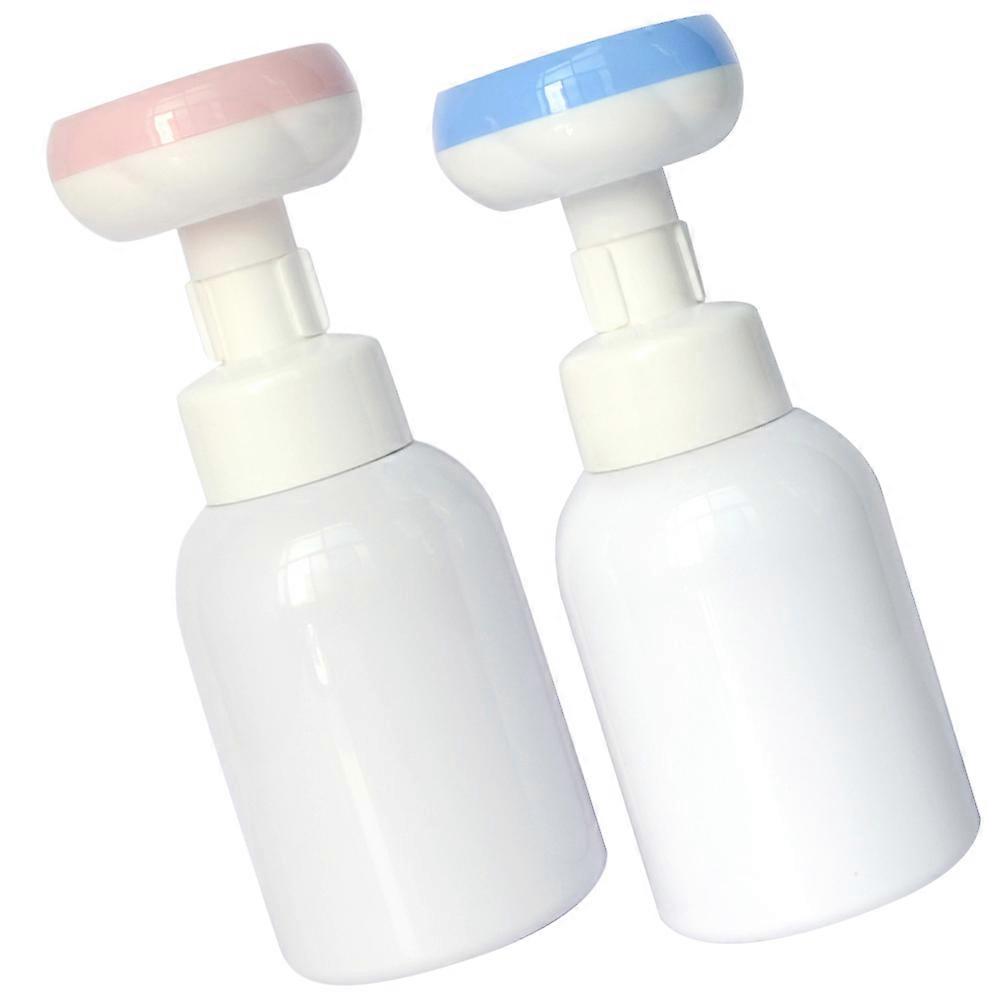 Shower Gel Pump Dispenser Bathroom Accessories Refillable Round Head Plastic Press- 2Pcs