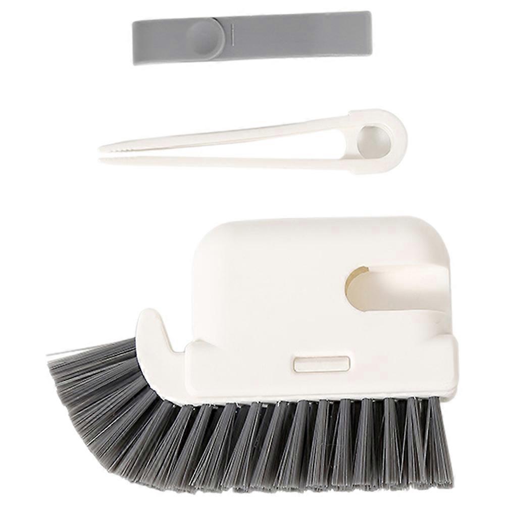 Grey Window Groove Cleaning Brush 4Pcs Rectangular Tool For Households Kitchen And Bathroom Cleaning Efficient Scrubbing