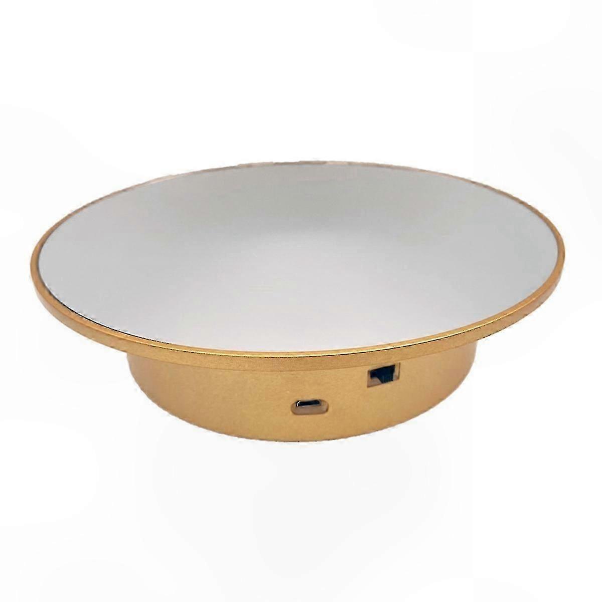 360-Degree Electric Rotating Display Platform for Photography, Jewelry, and Cake Presentation with Mirror Cover