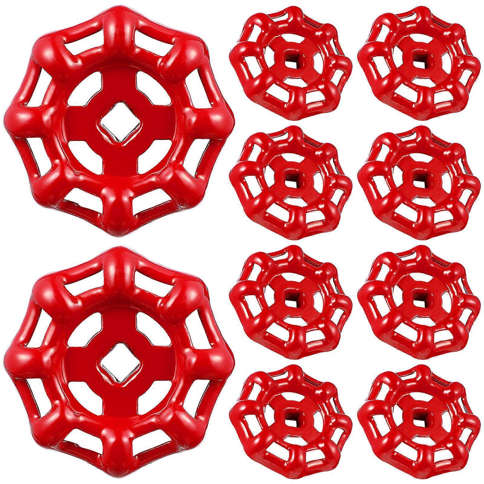 Håndtak i metallstøpejern med kuleform for avstengning, 50 stk., rødt