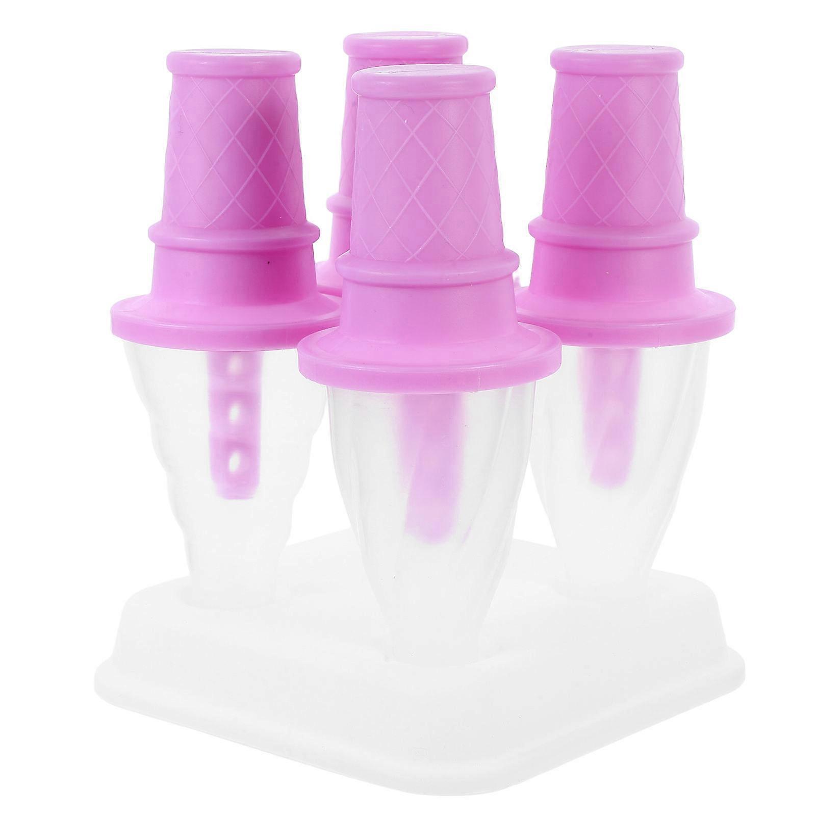 Ice Cream Popsicle Mold Diy Ice Cream Maker For Kids Cone Shaped Molds Homemade Candy Violet 1 Set