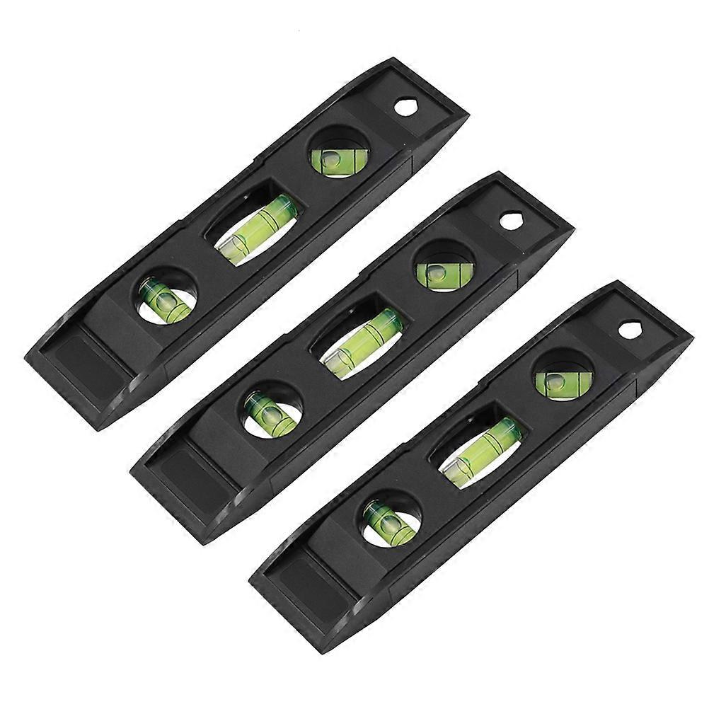 Magnetic Spirit Level 6 Pcs Measuring Tool Balance Ruler For Construction 15.2x3.2cm Black Rectangular High Precision