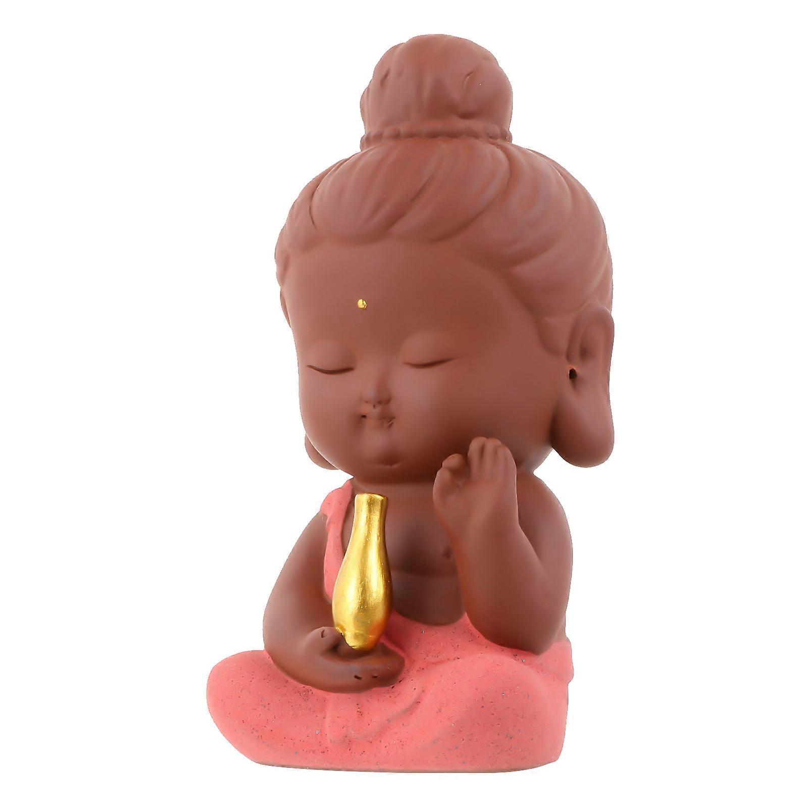 Religious Decoration 2 Pcs Buddha Statue Temple Ornament Assorted Color Dimensional Display
