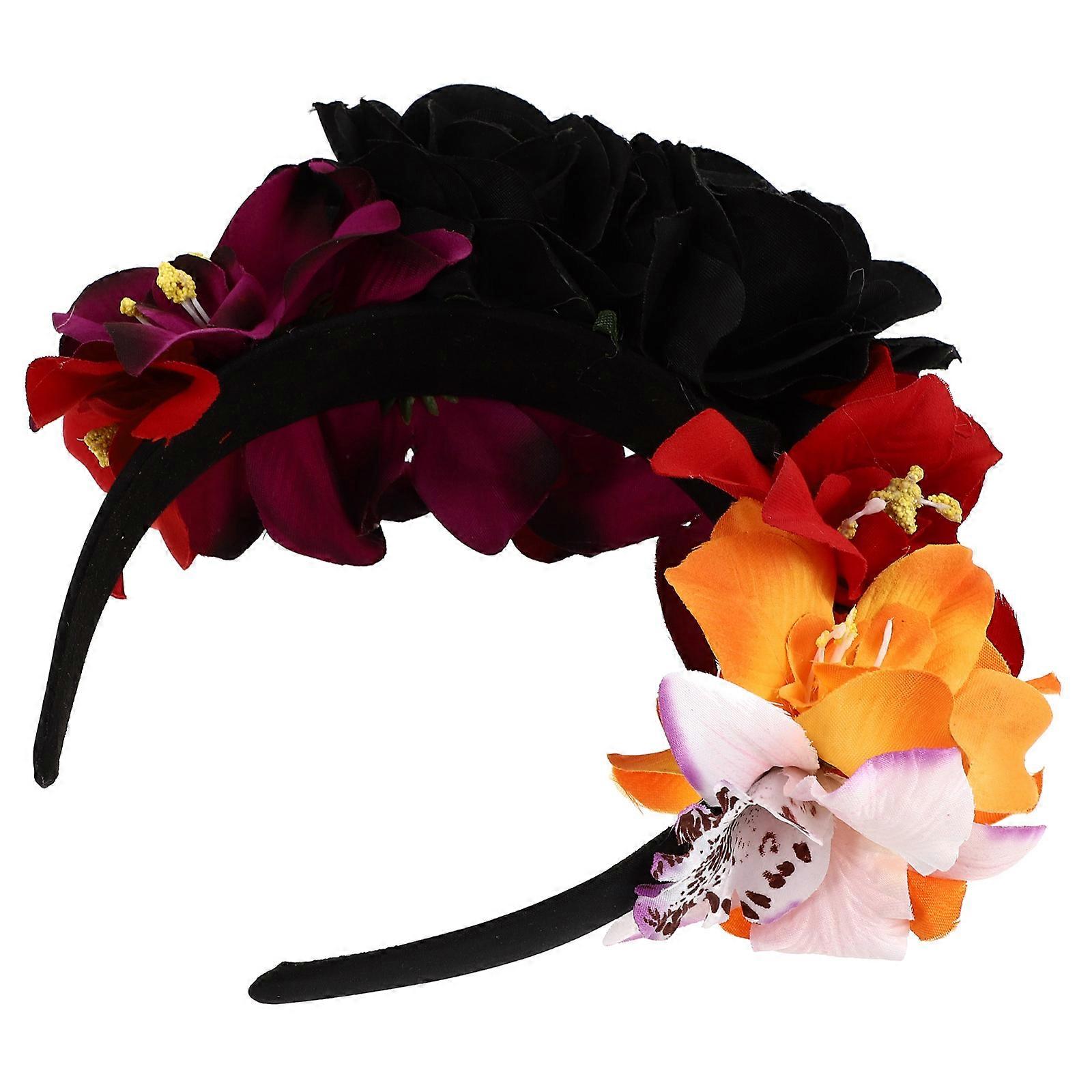Flower Headband Simulation Rose Headband for Party 2Pcs Decoration