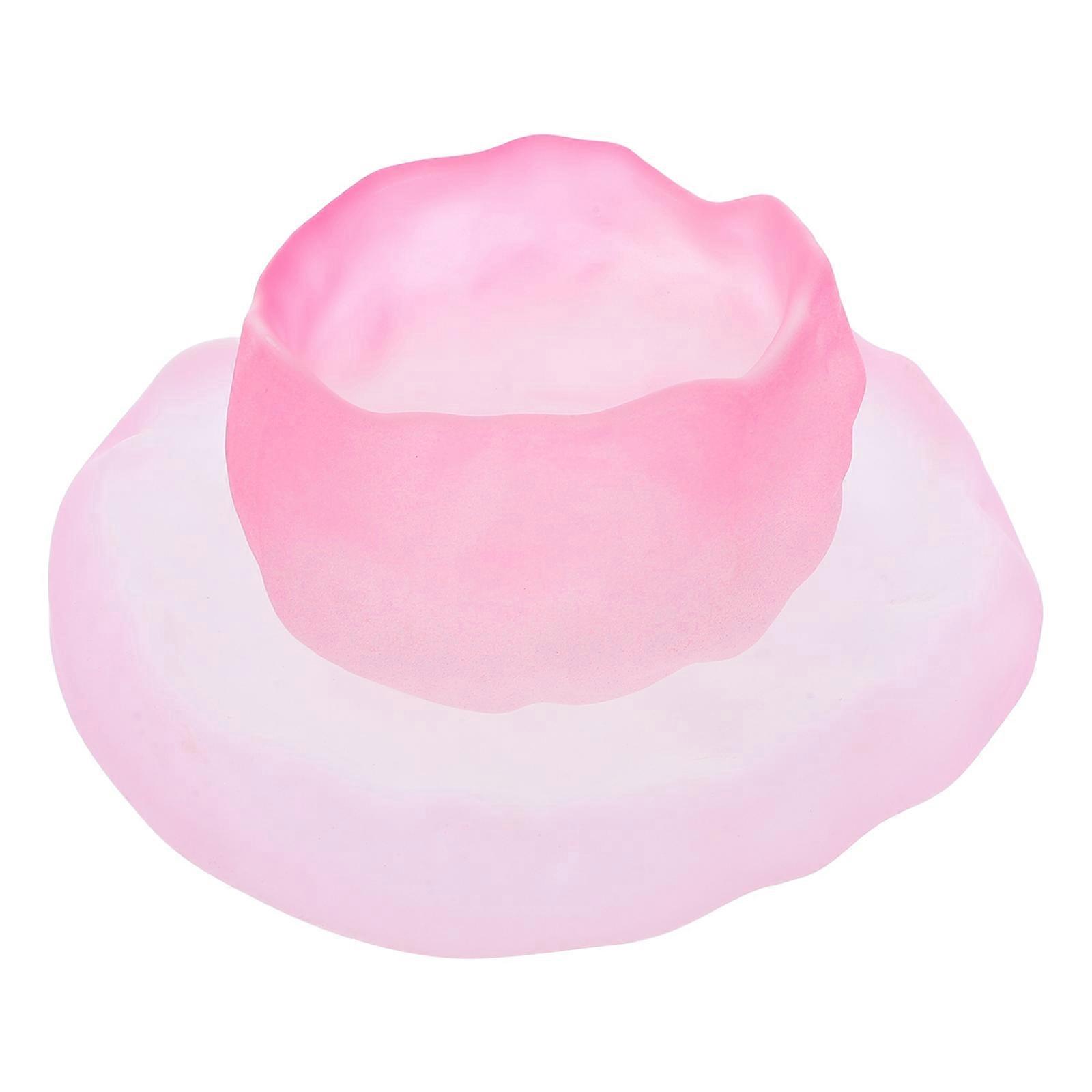 Pink Glass Tea Cup and Saucer Set for Home Use with 2Sets Included