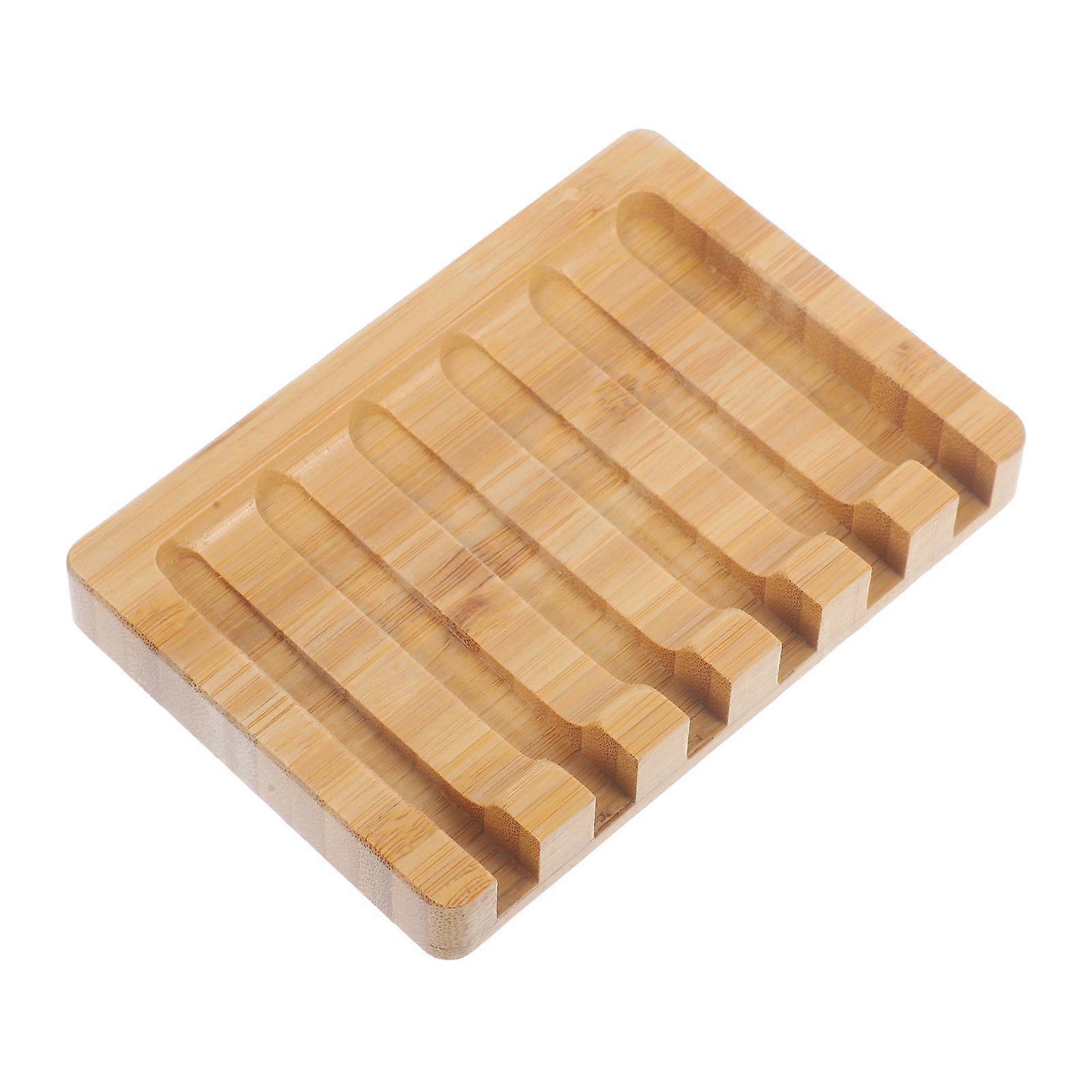 Bamboo Soap Storage Tray for Bathroom Use 3Pcs Khaki Soap Holders