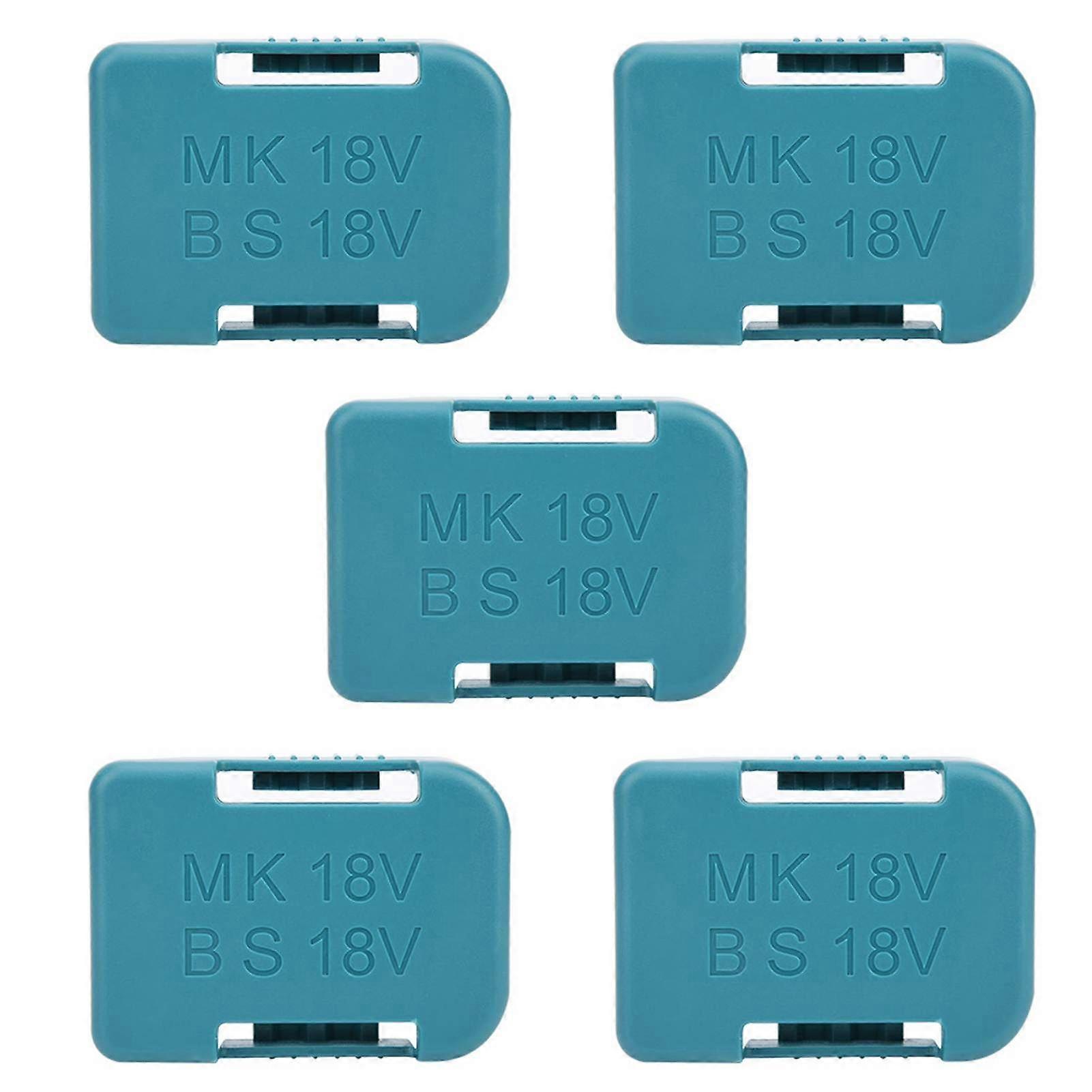 5Pcs Lithium Battery Storage Rack Shelf Bracket Belt Slot for Makita 18V Fixing DevicesCyan