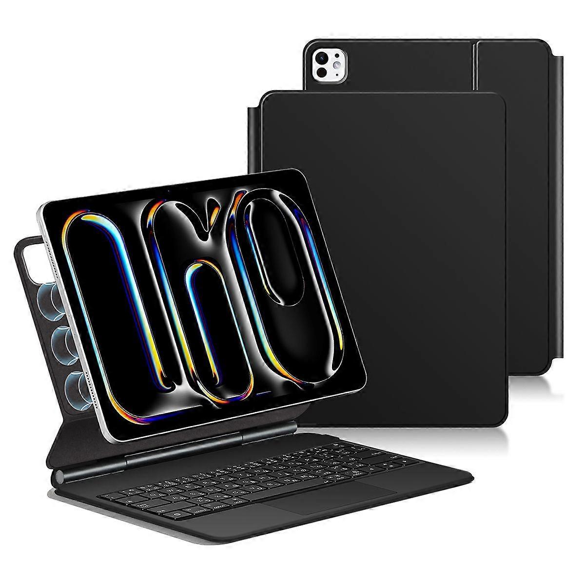 For iPad Pro 11 (2024) Smart Pogo Pin Direct Connection Keyboard (Japanese Layout) + Leather Tablet Case