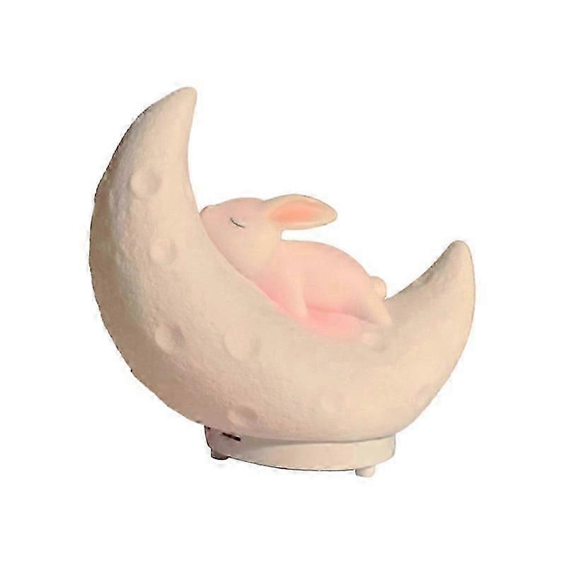 RGB Atmosphere Rabbit Moon Speaker with LED Light - Charming Nightlamp for Home Decor and Ambiance