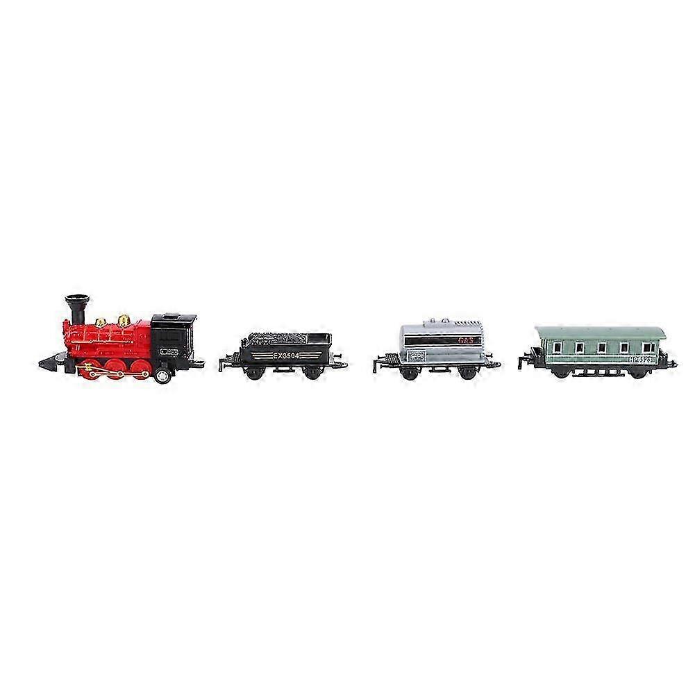 Classical Alloy Plastic Simulated Steam Train Pull back Model Kid Child Toy Gift (Red) 26s