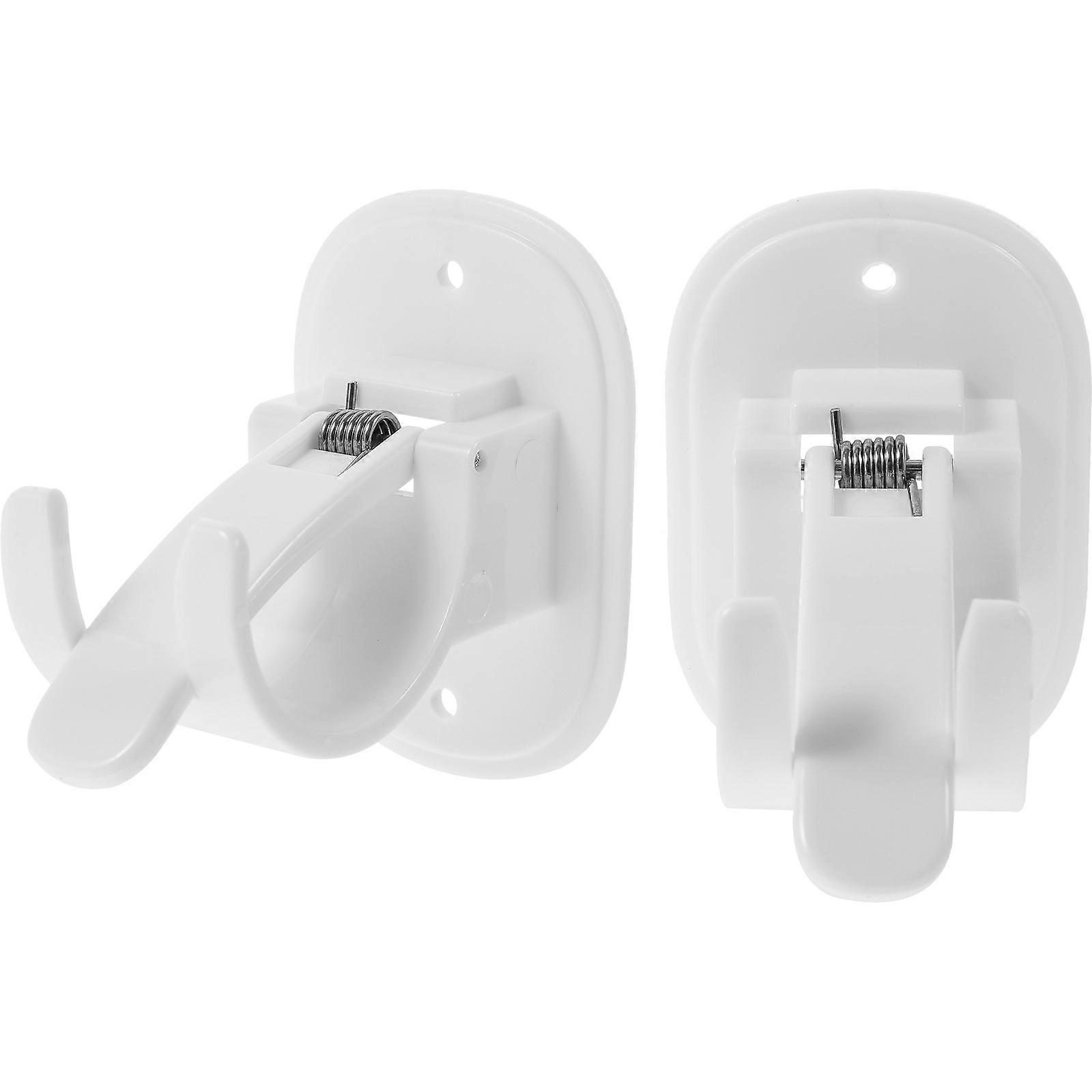 White Curtain Rod Hooks Shower Rod Support Holder for 1Set