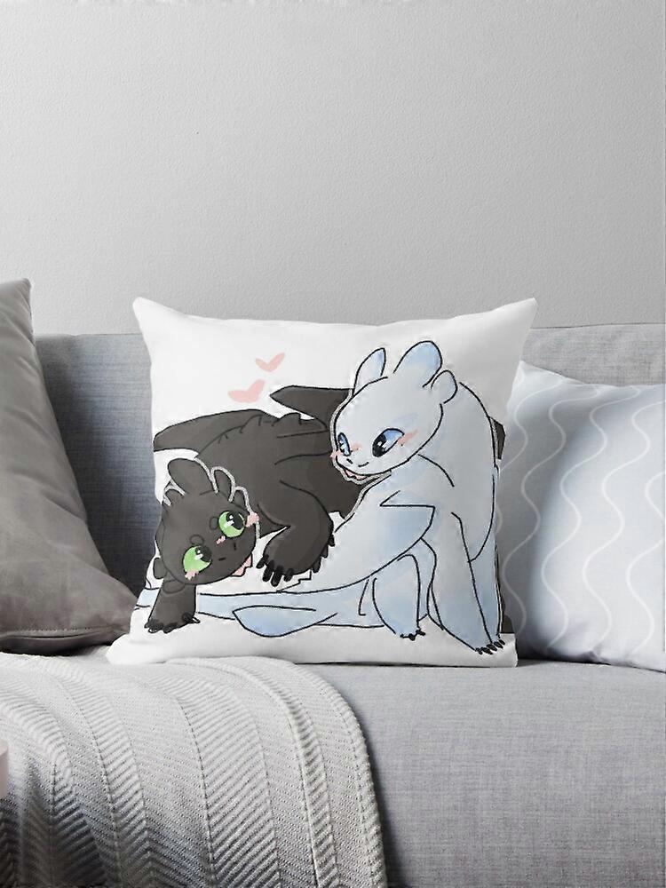 Uma NOVA capa de almofada para sofá de 18x18 polegadas de Banguela e Lightfury Como Treinar Seu Dragão