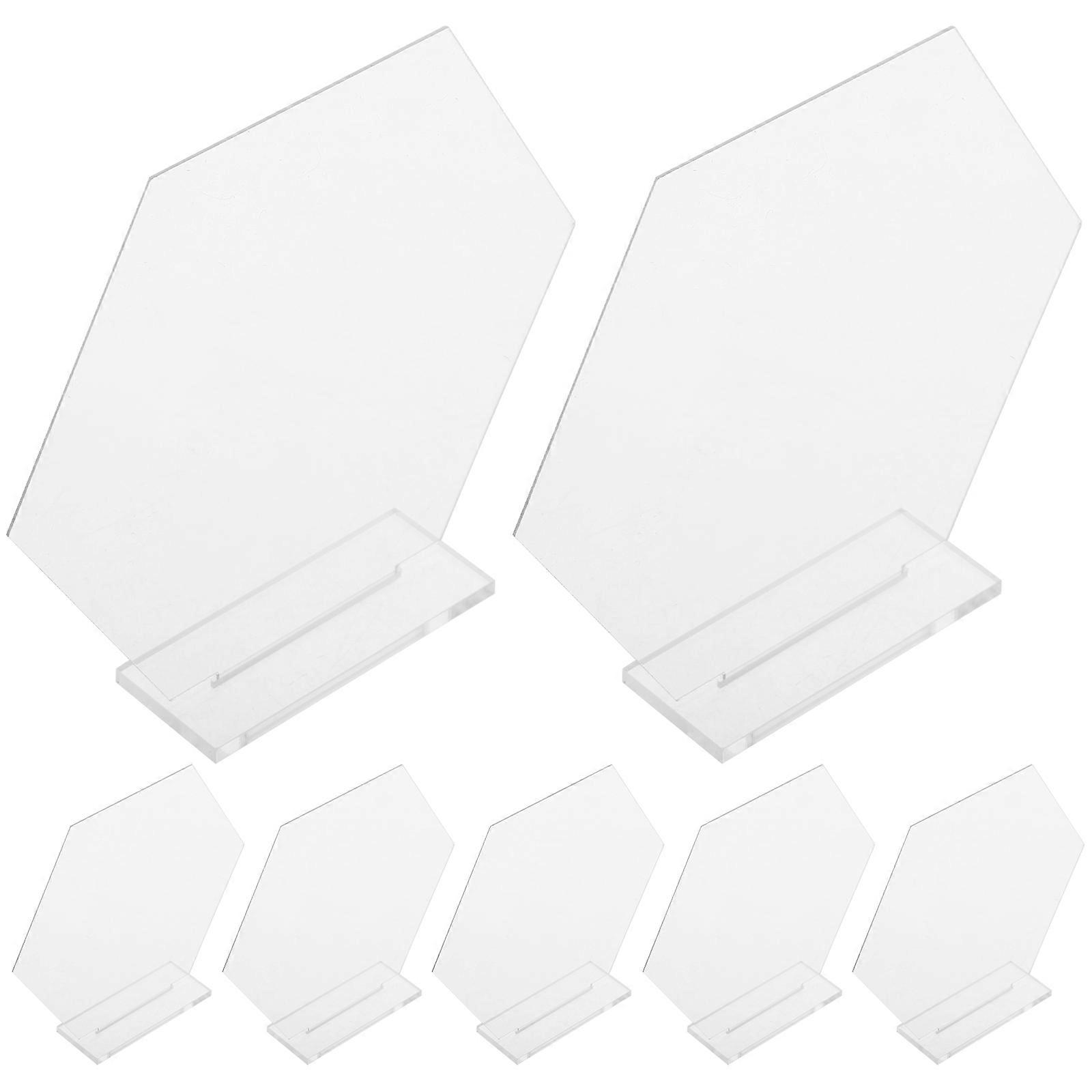 Acrylic Table Markers Clear Hexagon Sign for Birthday Party 54Sets