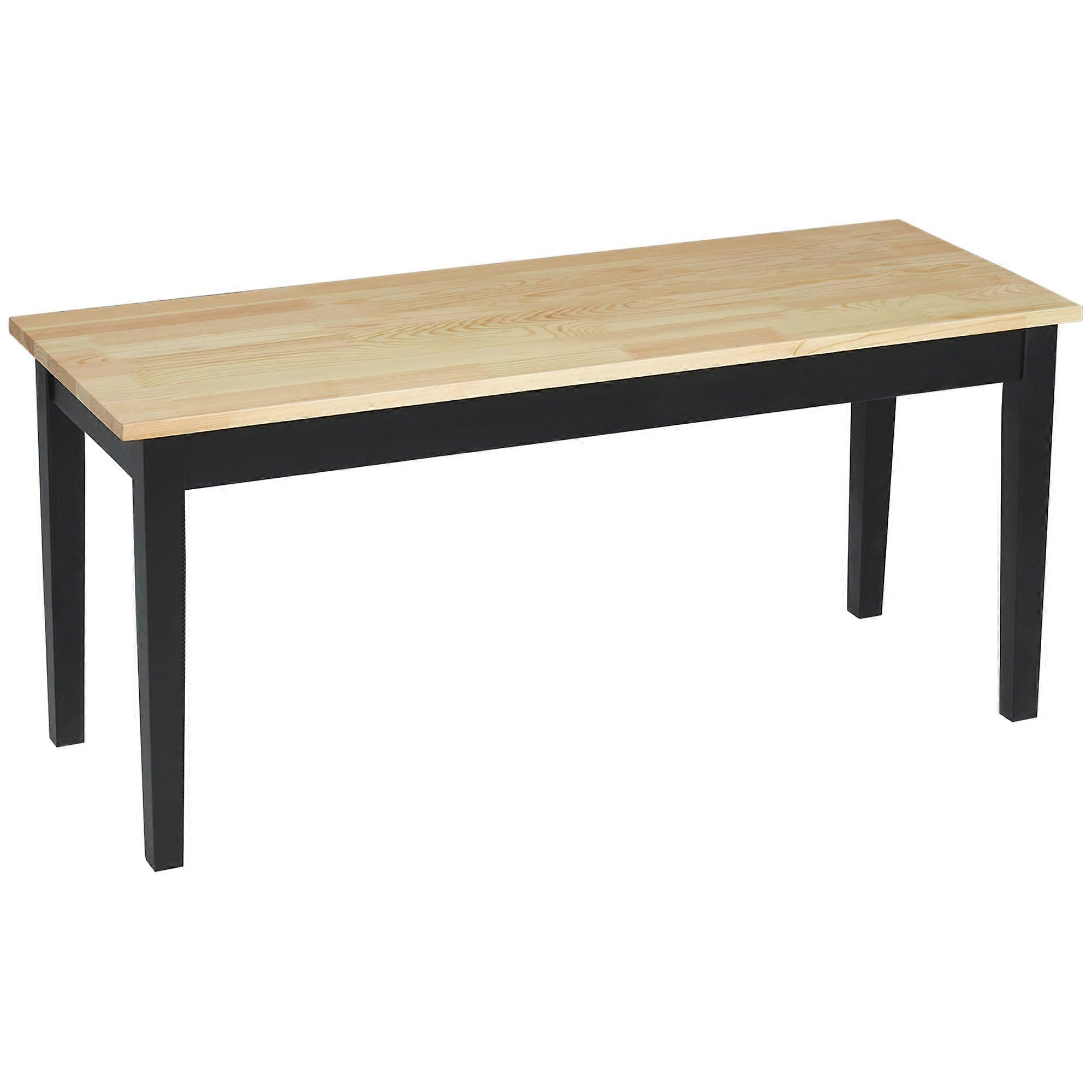 Natural Solid Pine Wood Dining Bench 2-Seater Kitchen 102x36x45cm