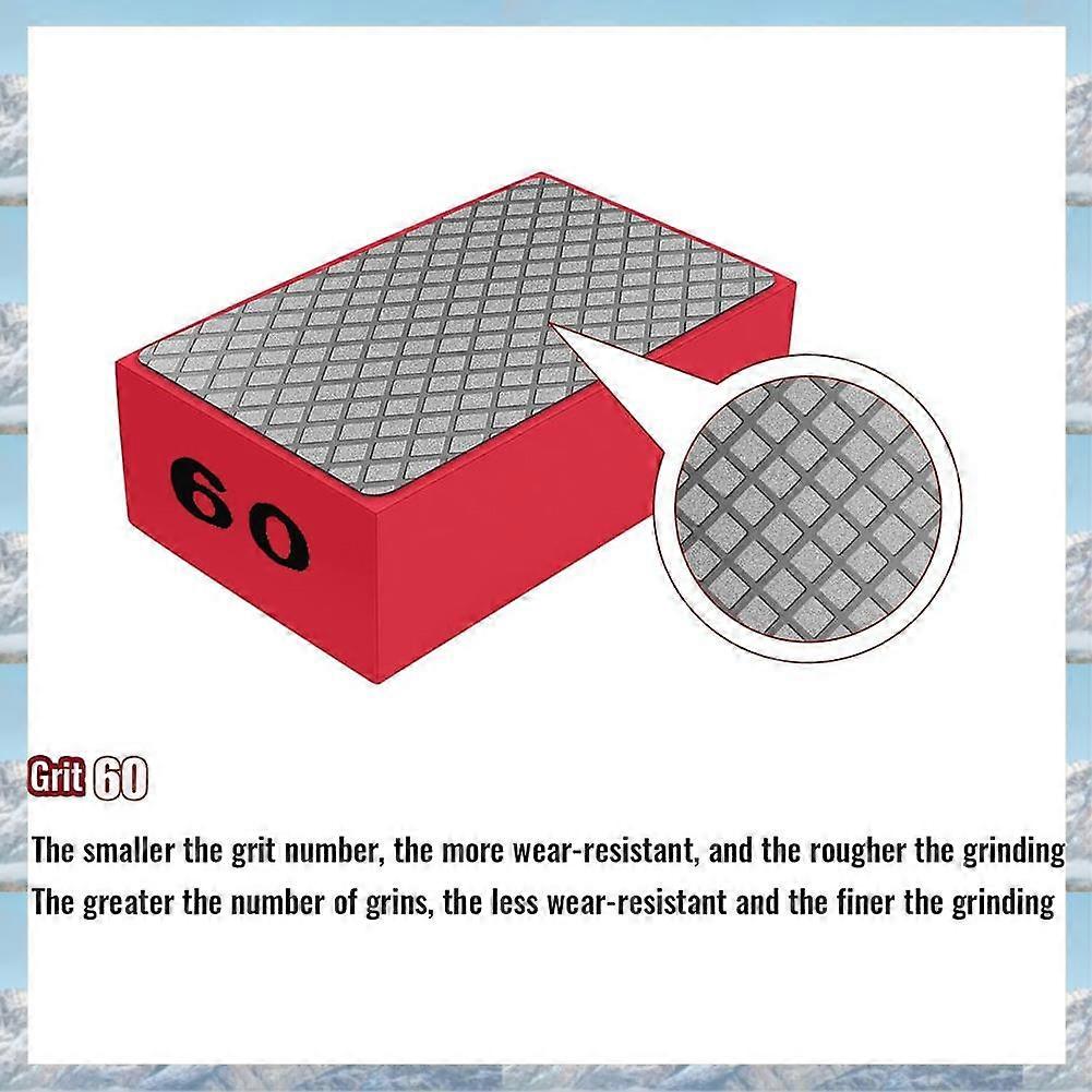 2025 Hot Style 1 Piece Diamond Hand Pad Sanding Block Tool Foam Foam Block For Sanding Polishing Marble Tile Ceramics ,60