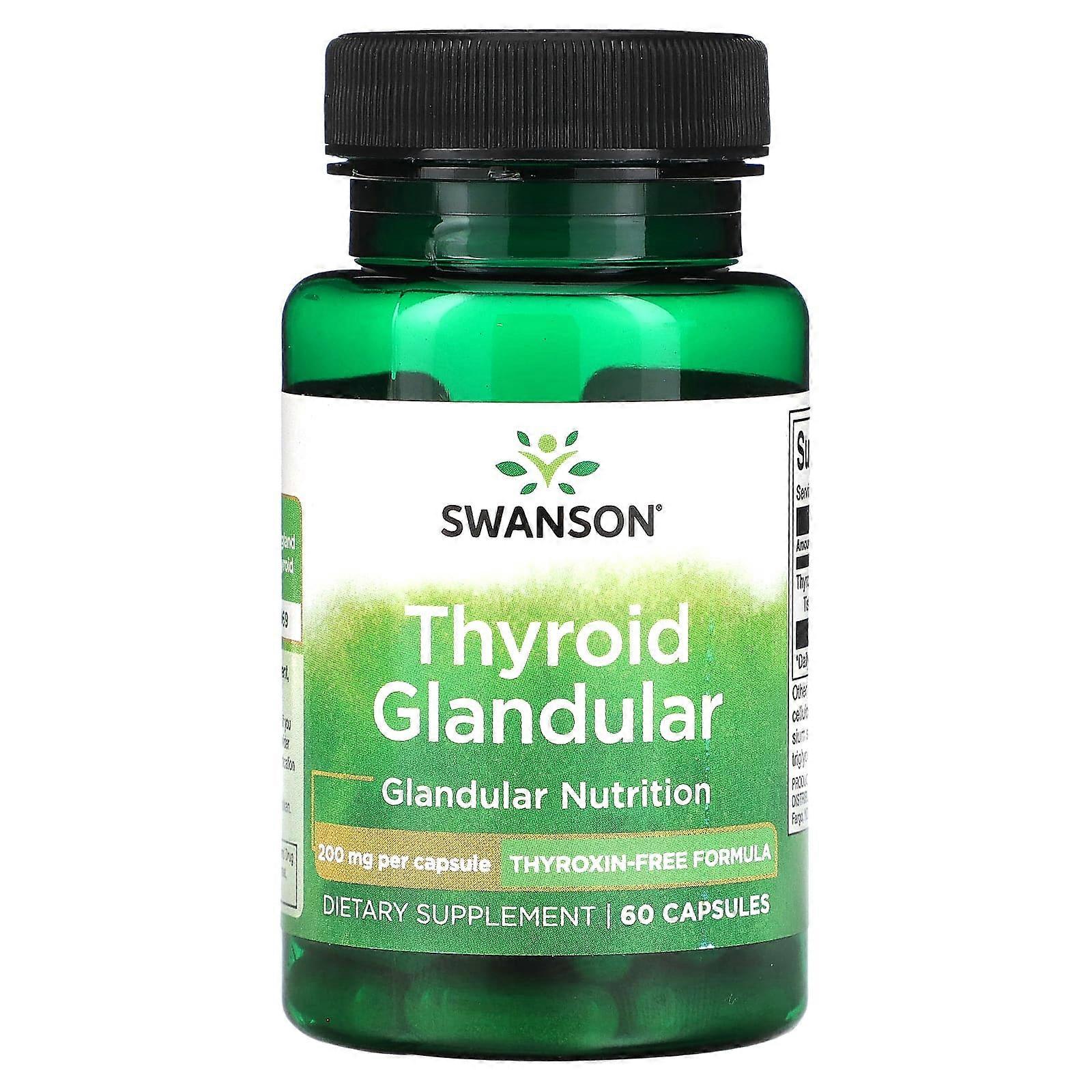 Thyroid Glandular, 200 mg, 60 Capsules
