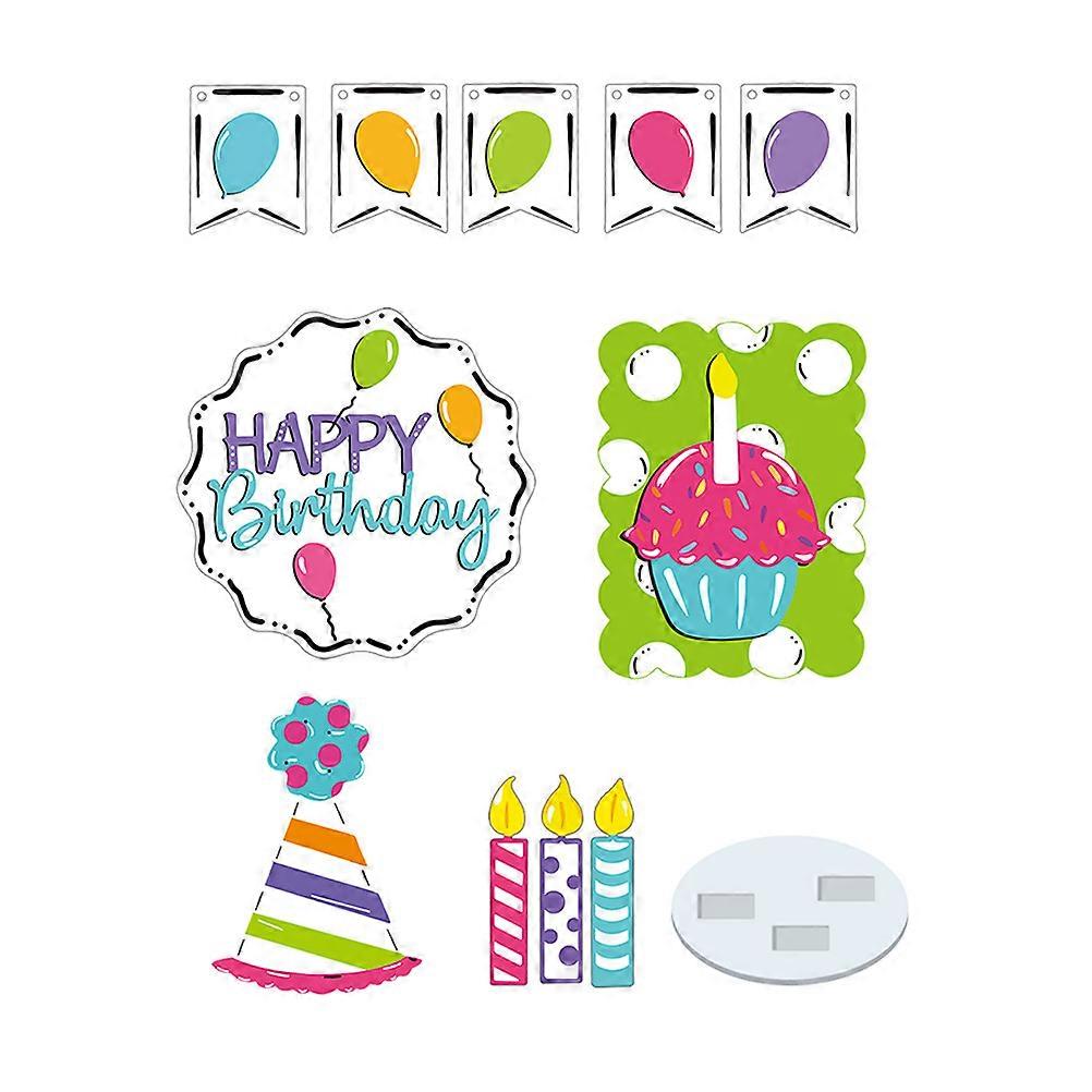 Birthday Tray Decor Elements for Home Use 12Pcs Multicolor Collection