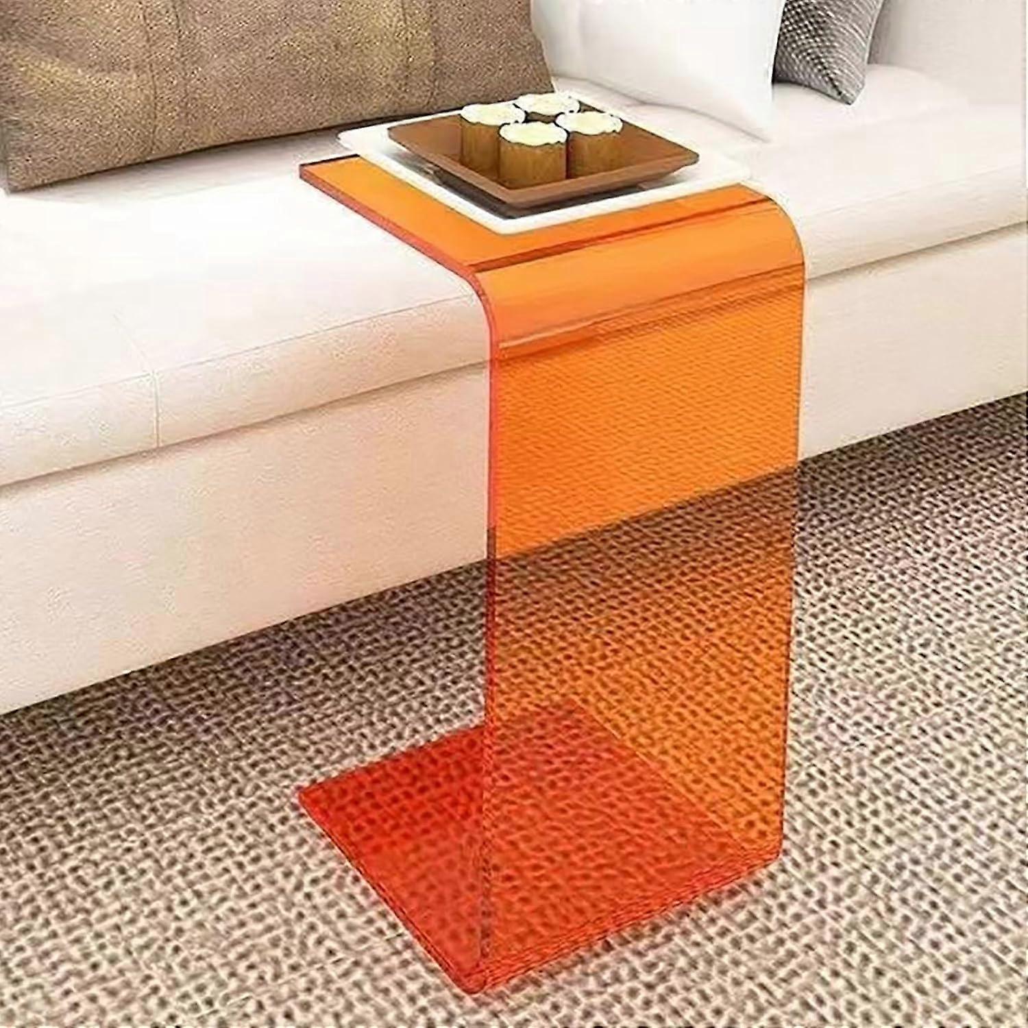 Modern CShaped Acrylic Side Table, Living Room Side Table, Small Narrow End Table For Sofa, Color A 30x30x60cm