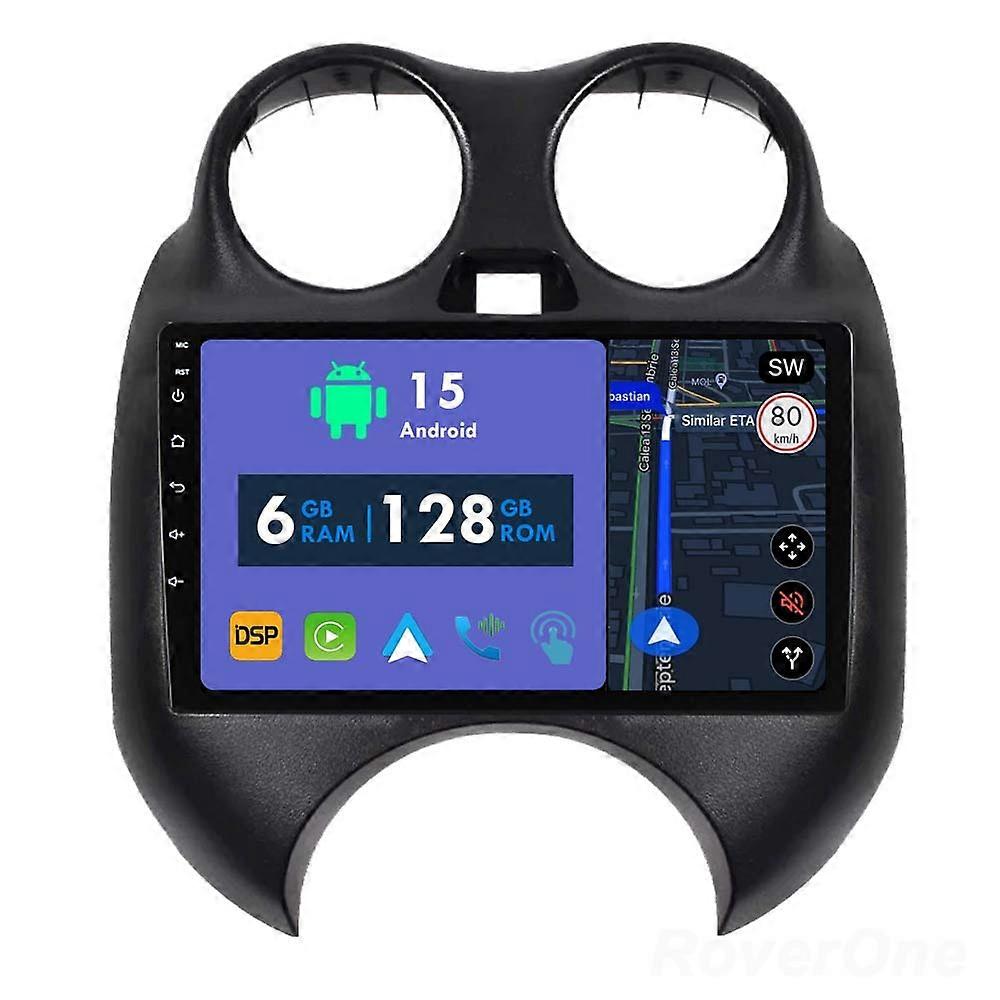 Car Radio 6G+128G CarPlay GPS Navigation Head Unit for Nissan March K13 2010 - 2013 Android Auto Bluetooth Stereo Touch Screen