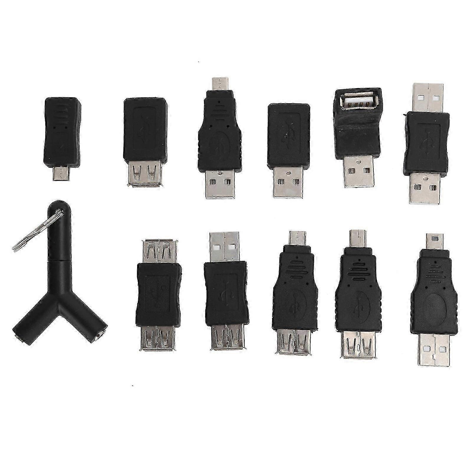 12 stk USB2.0-adapter 3.5 mm 2 i 1 lydadapterkonverter elektronisk tilbehør