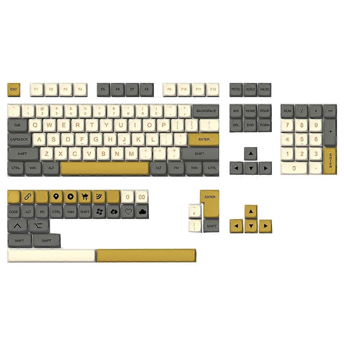 XDA PBT Colorblock Keycaps 138 Keys PBT Material Sublimation Suitable for Keyboard 68/75/84/96/980/104 English