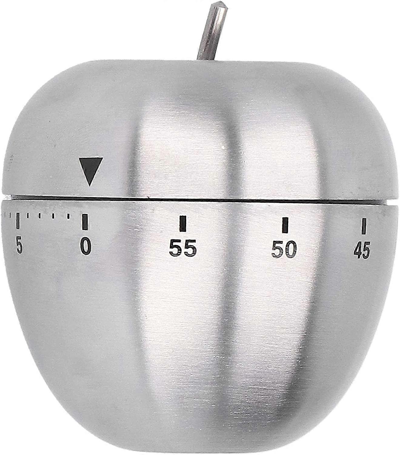 Compatible with Apple Shaped Timer Mechanical Timer, Stainless Steel 60-Minute Countdown Kitchen Cooking Alarm Tool