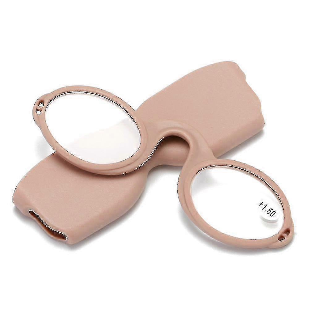 Silicone Nose Clip Lightweight Reading Glasses, Portable Compact Unisex Foam Eyewear with Case