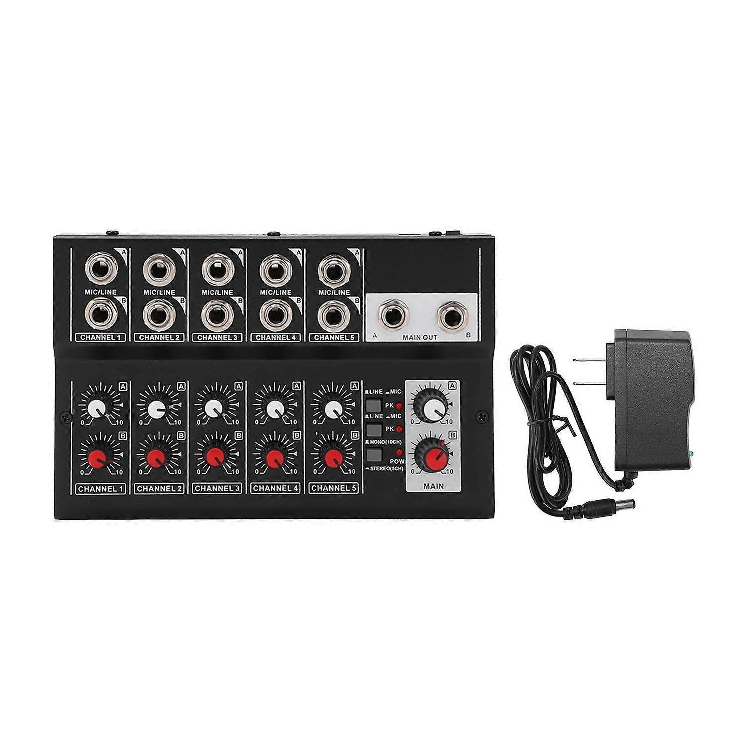 10 Channel Mixing Console Audios Mixer Sound Mixing Board with 2 Main Volume Knobs
