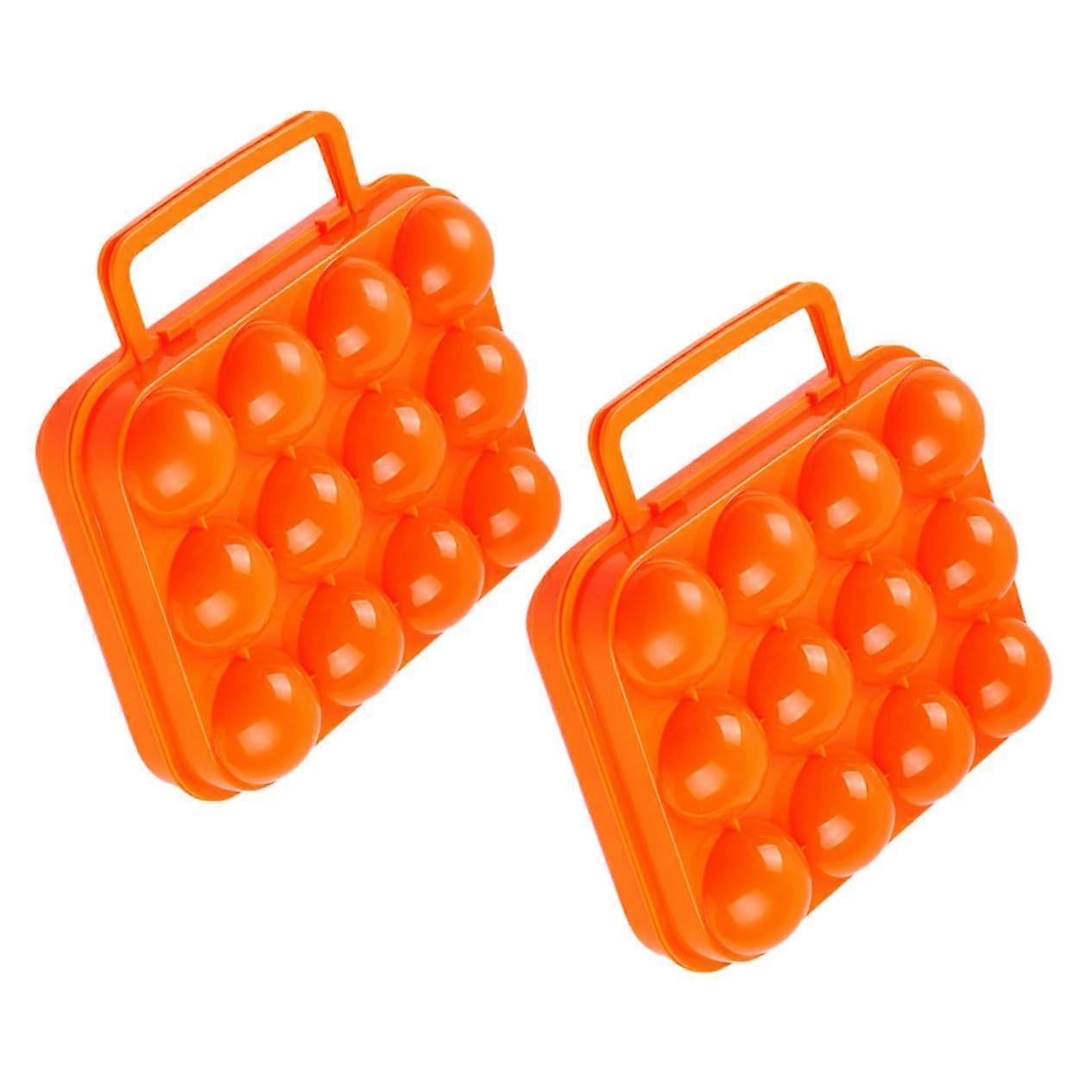 Egg Storage Boxes 2 Pack Portable Shockproof Plastic Carriers For Refrigerator Picnic Outdoor Use Compact Secure Egg Baskets