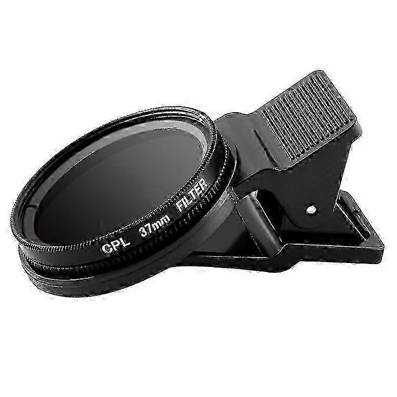 Ultrathin Clip-on Cpl Phone Lens Camera Circular Polarizer Neutral Density Filter 37mm Lens Camera Lens (black)