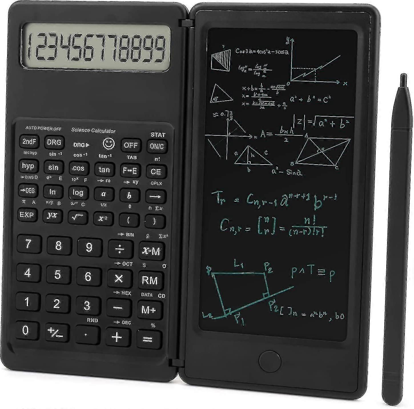 Ultra-Thin Scientific Calculator With Erasable Writing Board, Math Physics