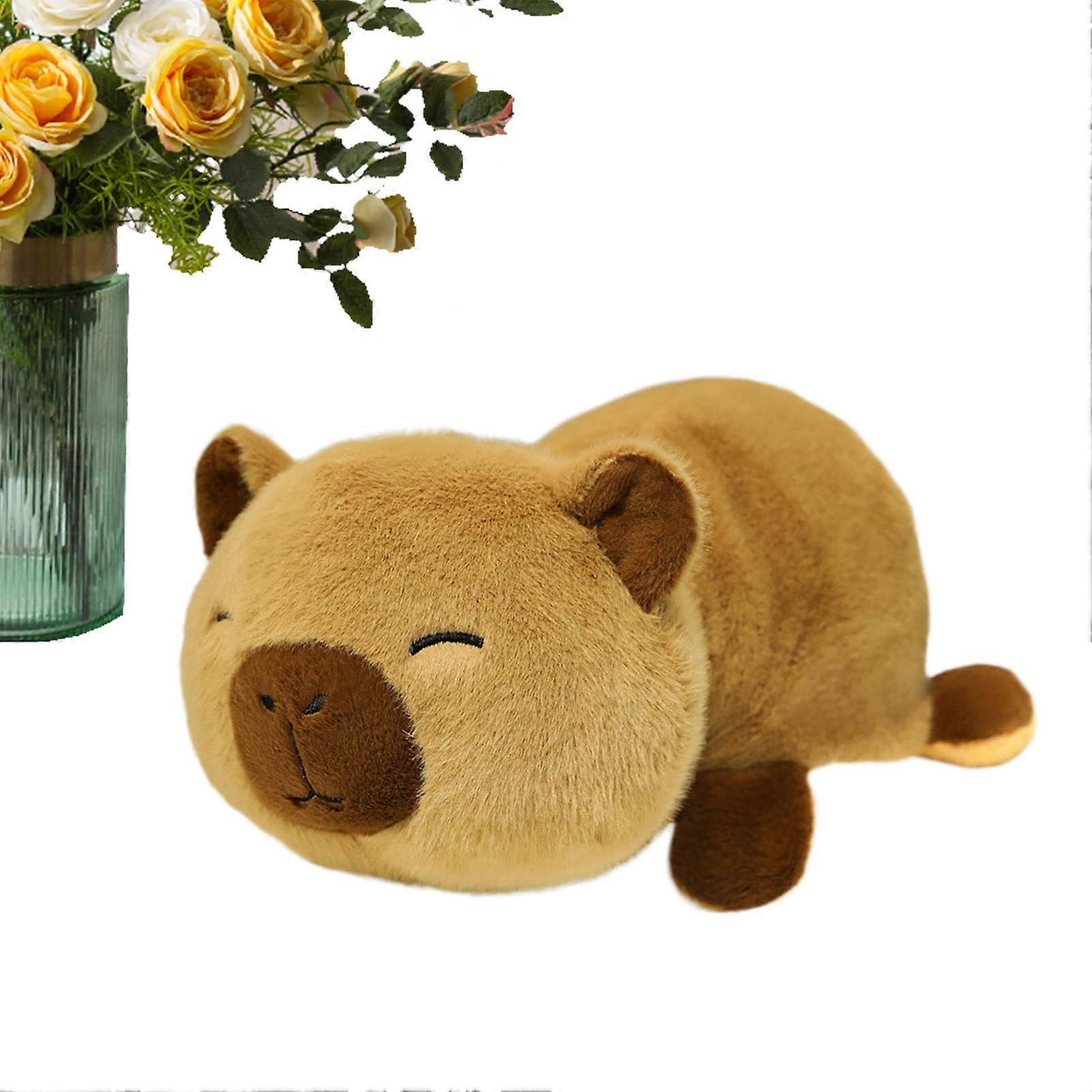 Stuffed Animal Soft Plush Capybara Bee Toy For Tabletop 35 Cm Sleeping Companion