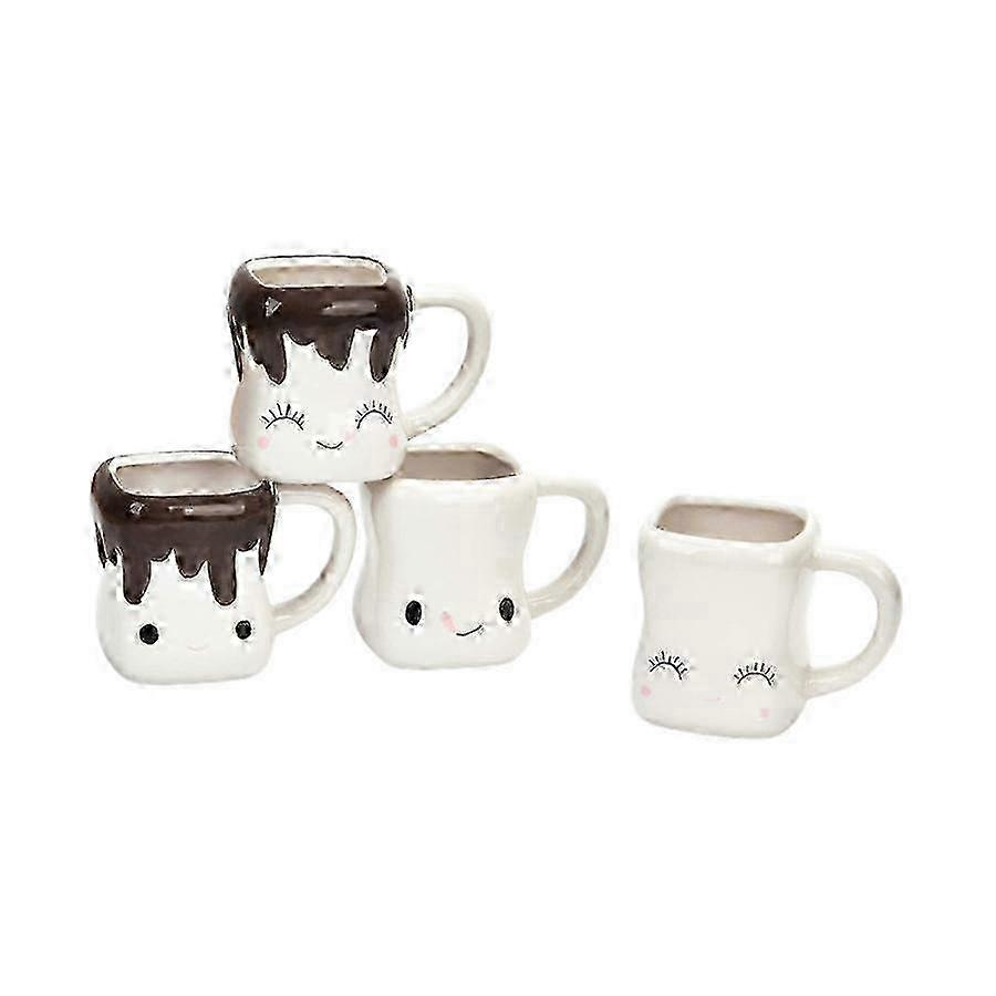 18 Sets, Ceramic Marshmallow Mugs with Ears, 4PCS, 10x7cm, Durable and Stylish 2025