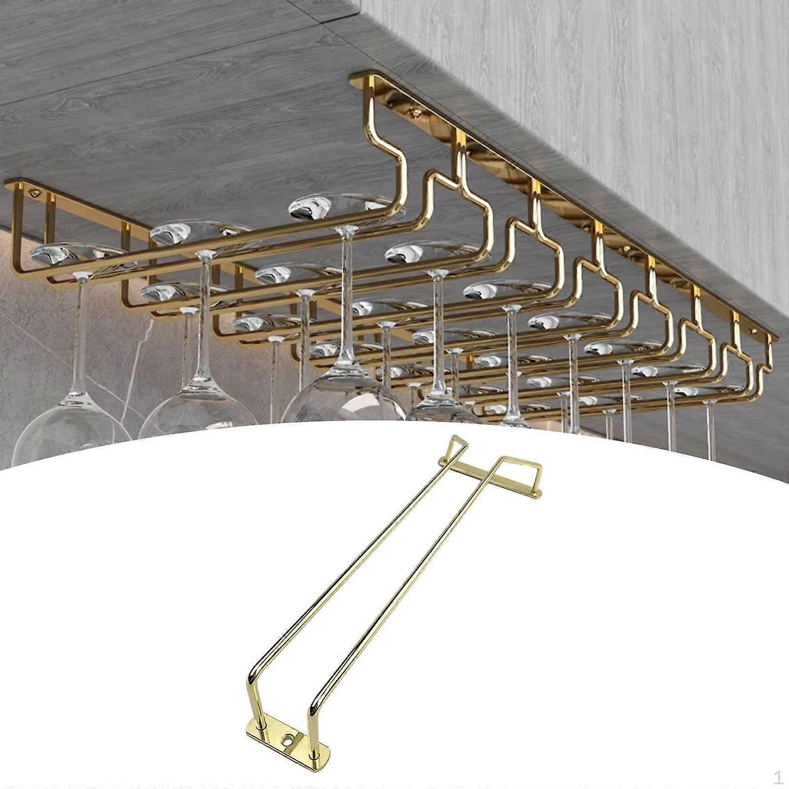 under Cabinet Wine Glass Holder Hanging Stemware Save Space Accessory Premium Practical