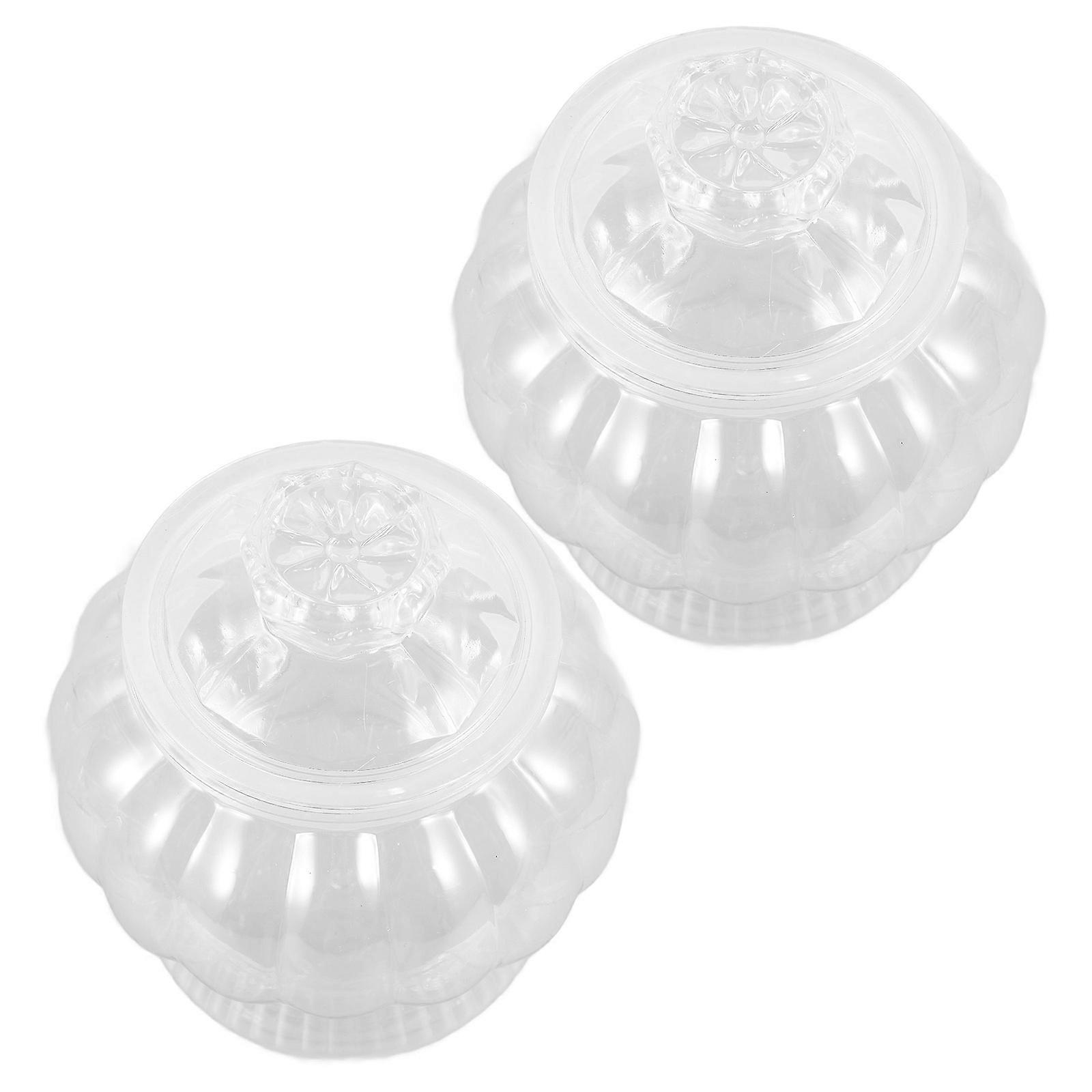 Transparent Candy Jar with Airtight Lid for Storage Use 2Pcs Plastic Container