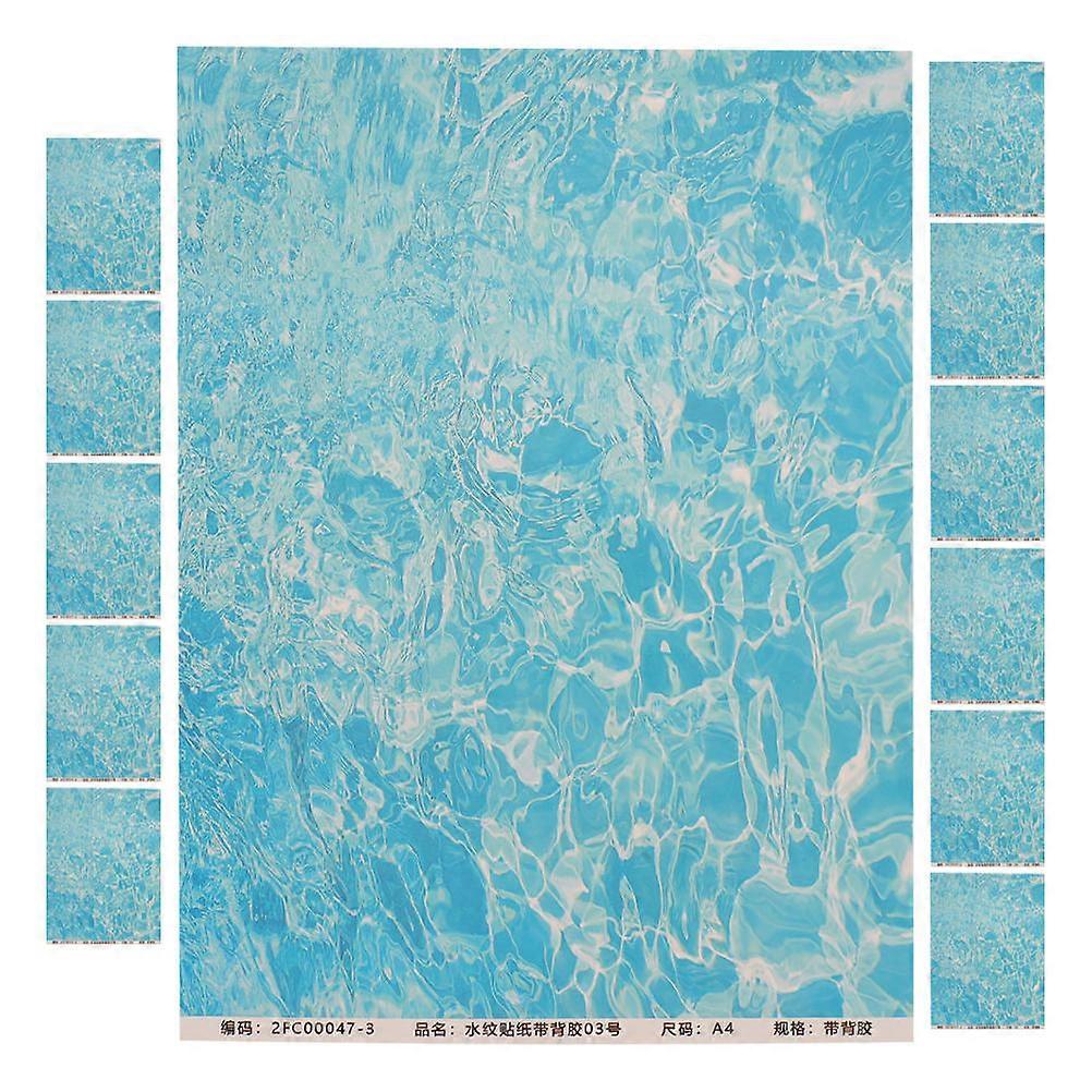 Ocean Texture Scrapbook Paper for DIY Decor Including 12Pcs Adhesive Sheets