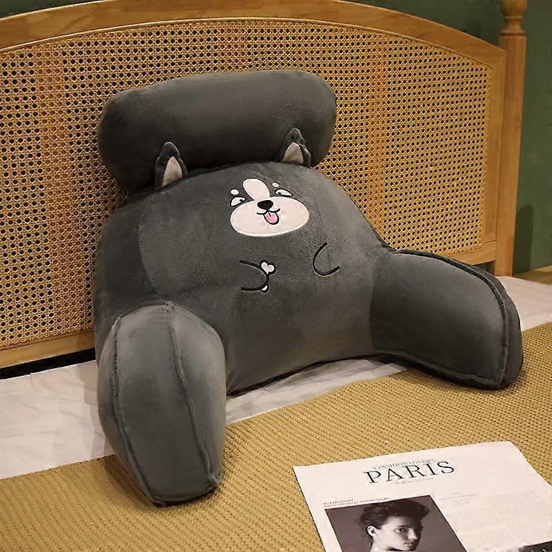 Reading Pillow with Arms for Bed, Lumbar Back Support Cushion for Reading, Relaxing, Watching TV, 70x50cm