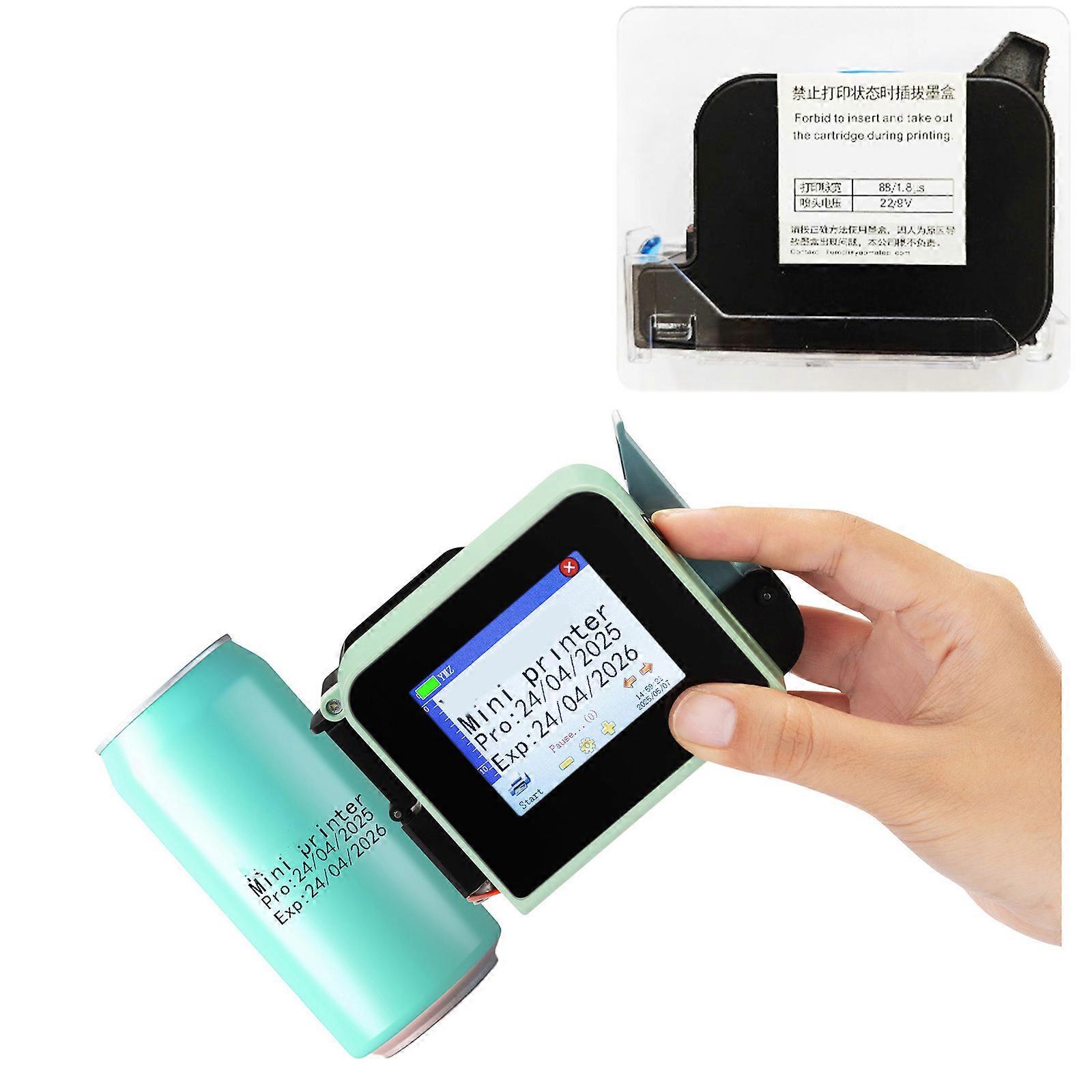 Portable 12.7mm Mini Printer Portable Printer QR Bar Batch Code Date Number Expiry Handheld Inkjet Printer Label Multicolor