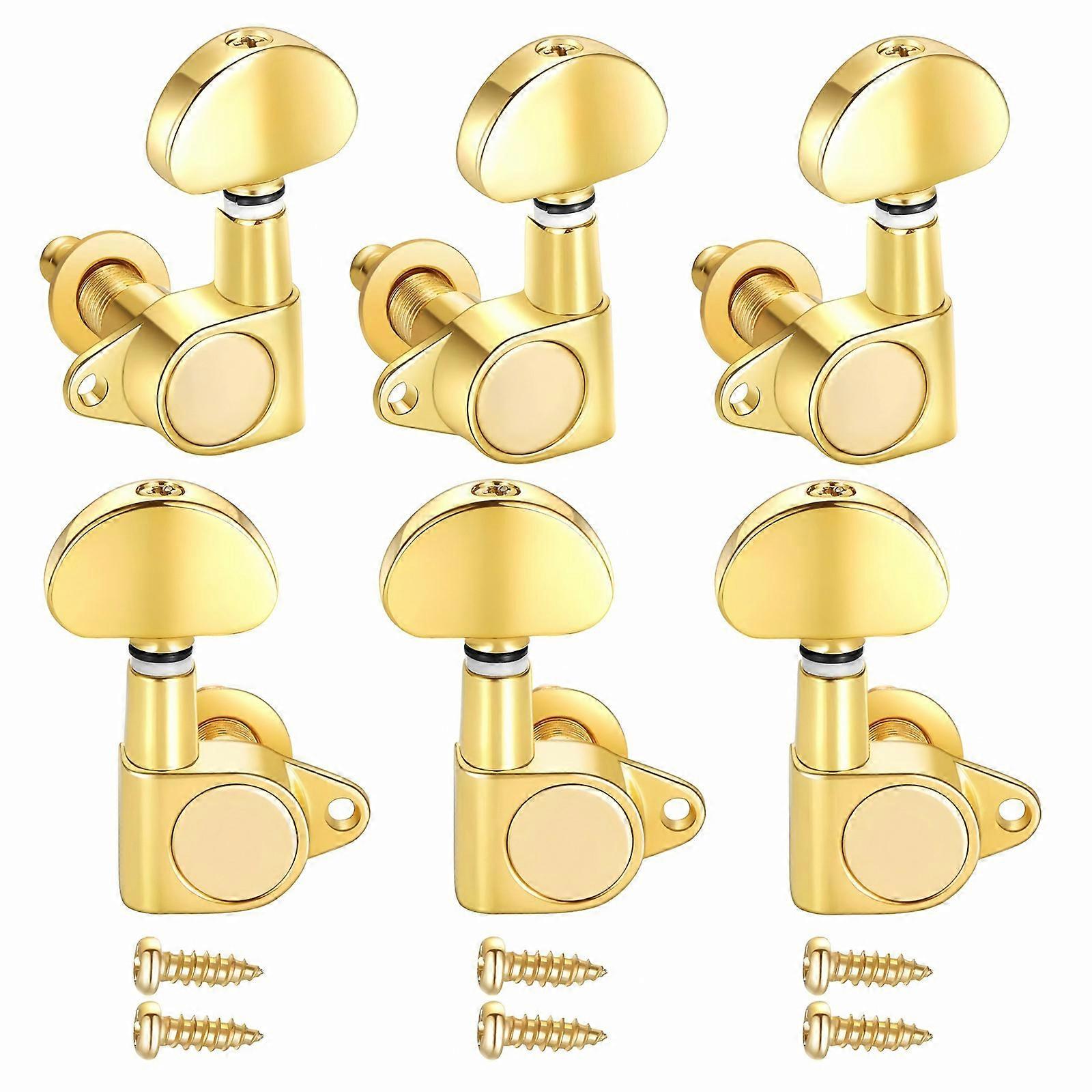 6Pcs Metal Guitar String Tuning Peg Replacement Guitar Machine Head Knobs Tuning Key Acoustics Guitar Tuner Enduring Multicolor