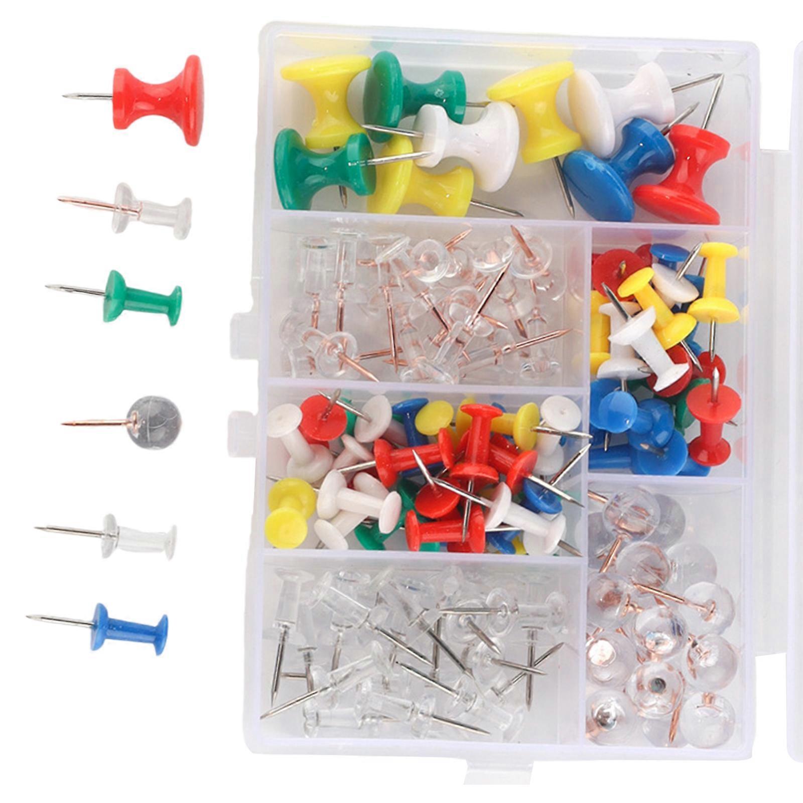 120Pieces Colorful Push Pin for Office Bulletin Board Fabric Marking Picture Hanging Cork Notice Board Thumb Tacks Pin Multicolor