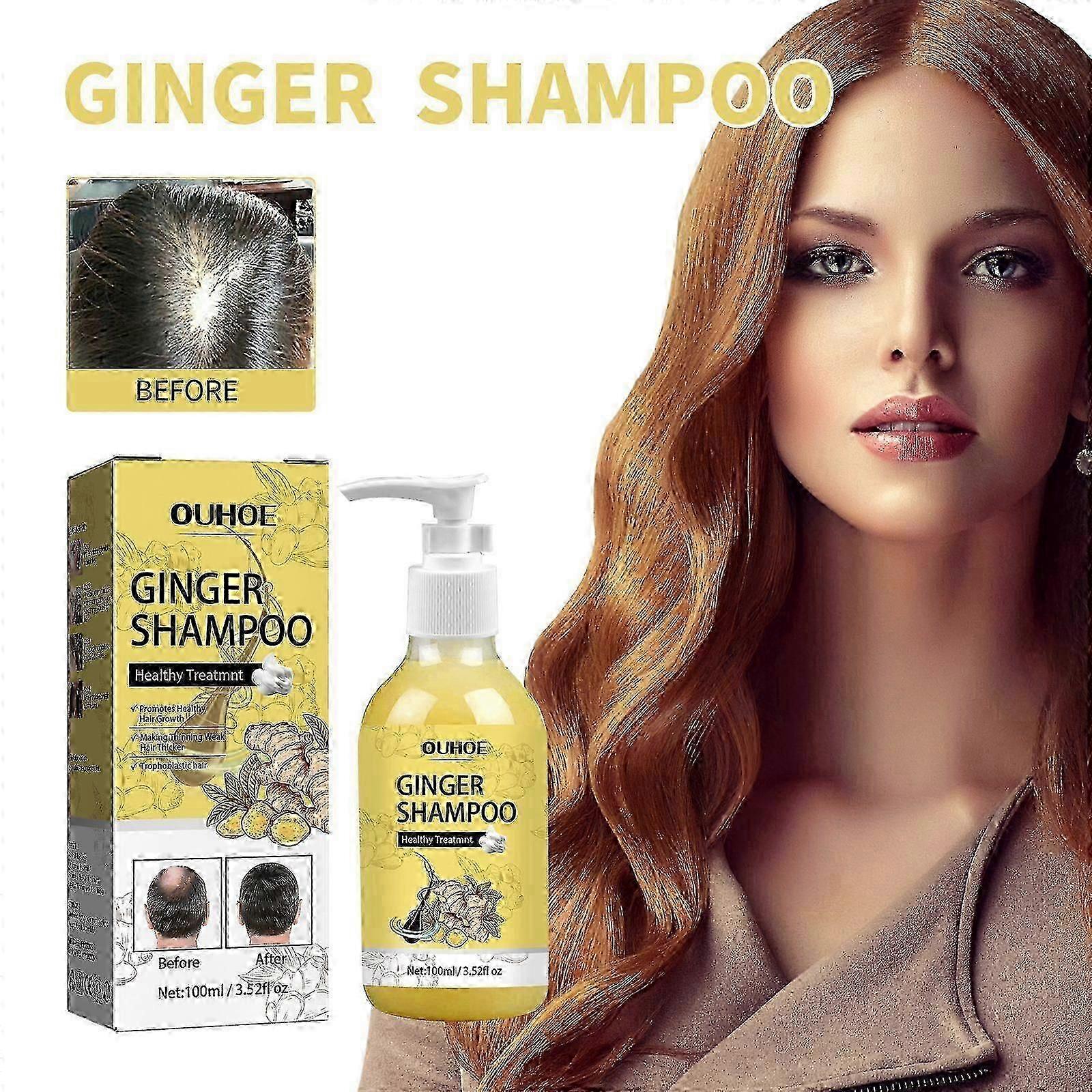 2025 100ml Ouhoe Ginger Shampoo Herbal Formula For Scalp Freshness Volume